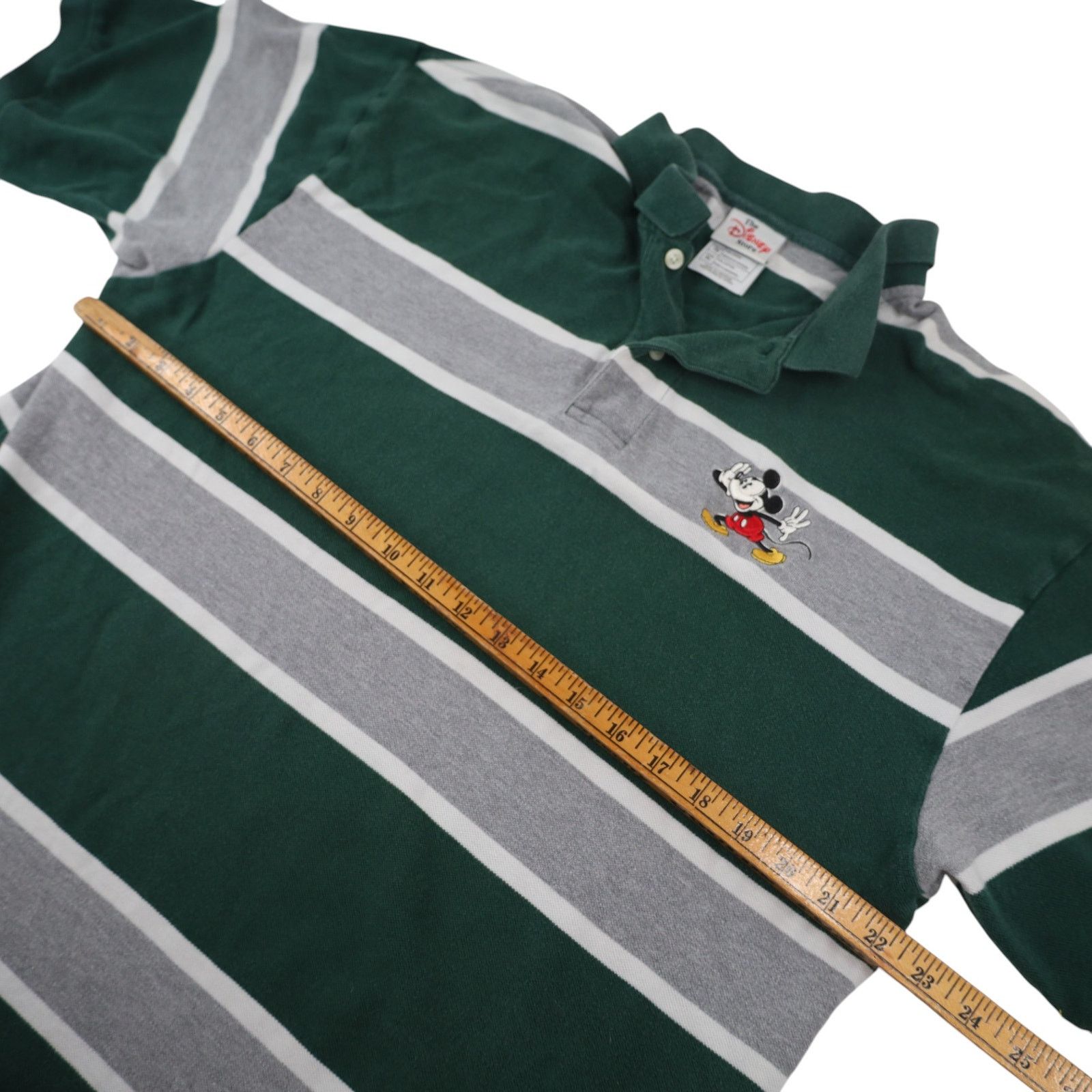Disney × Vintage Vintage 90s Disney Mickey Varsity Squad Striped Polo Shirt Size US XL / EU 56 / 4 - 7 Thumbnail
