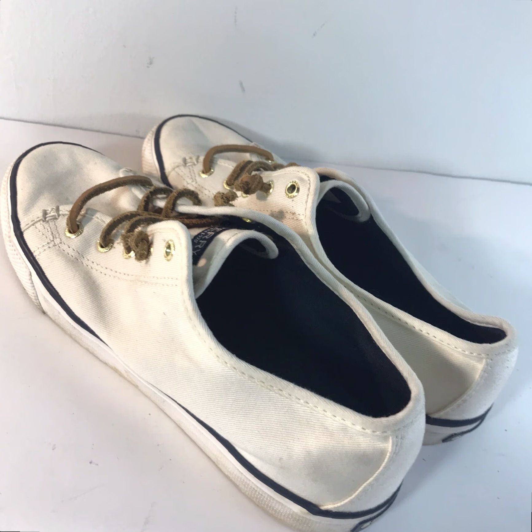 Sperry VINTAGE Sperry Top Sider Casual Slip-On Women’s Size 8 White Canvas Shoes Size M / US 6-8 / IT 42-44 - 2 Thumbnail