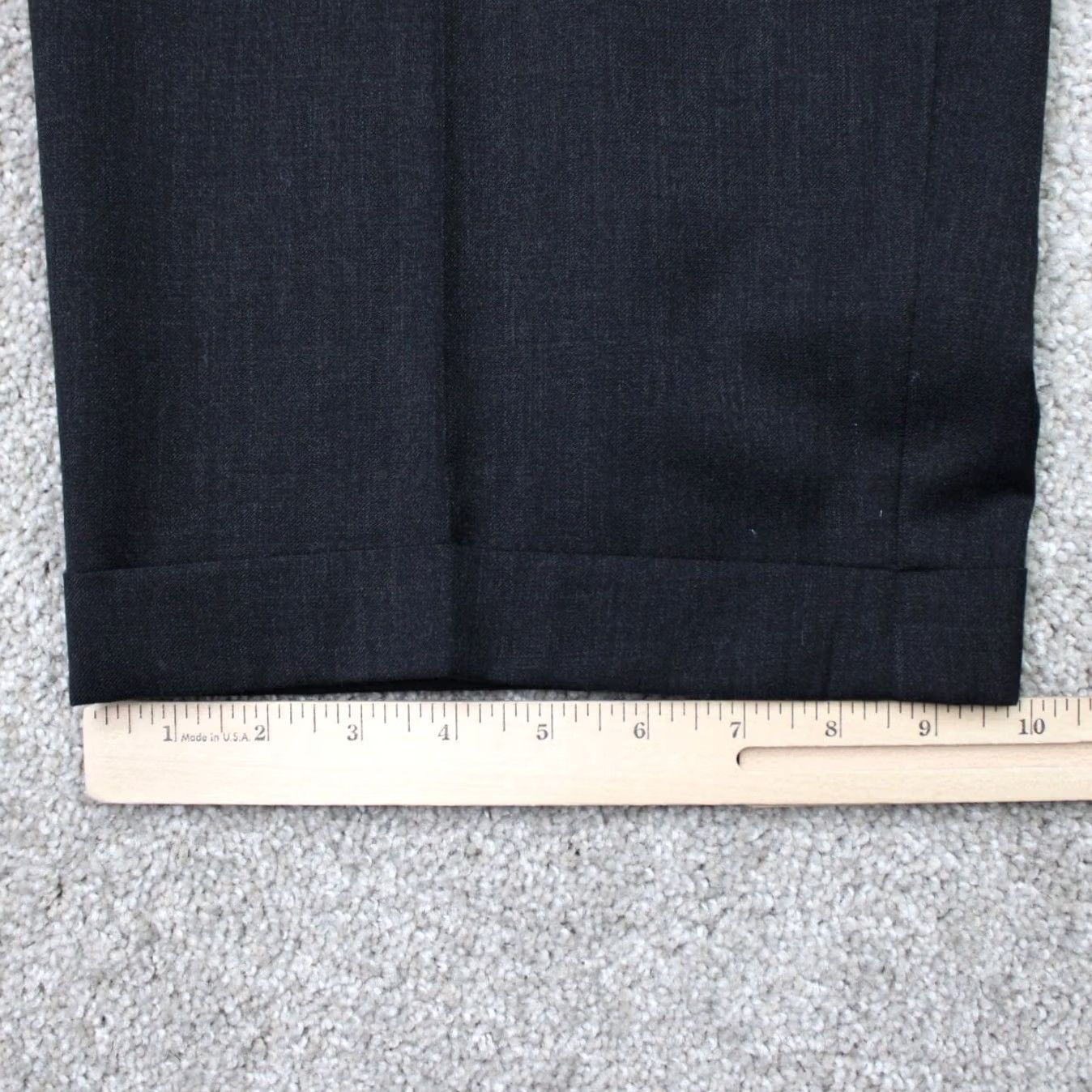 Joseph Joseph & Feiss Dress Pants Mens 50x26 Black 100% Wool Flat Front Cuffed Dress Pants Mens Regular Classic Straight Pockets Widest Search Size US 34 / EU 50 - 4 Thumbnail