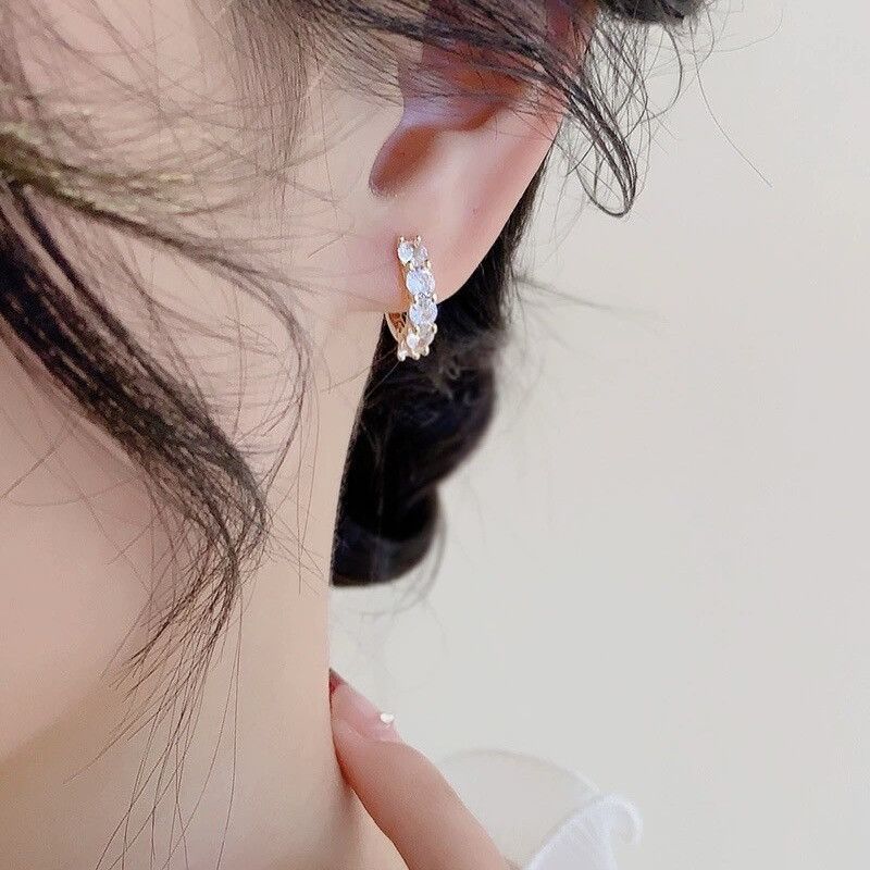 Other CZ Cubic Zirconia Silver Hoop Earrings for Women Size ONE SIZE - 2 Thumbnail
