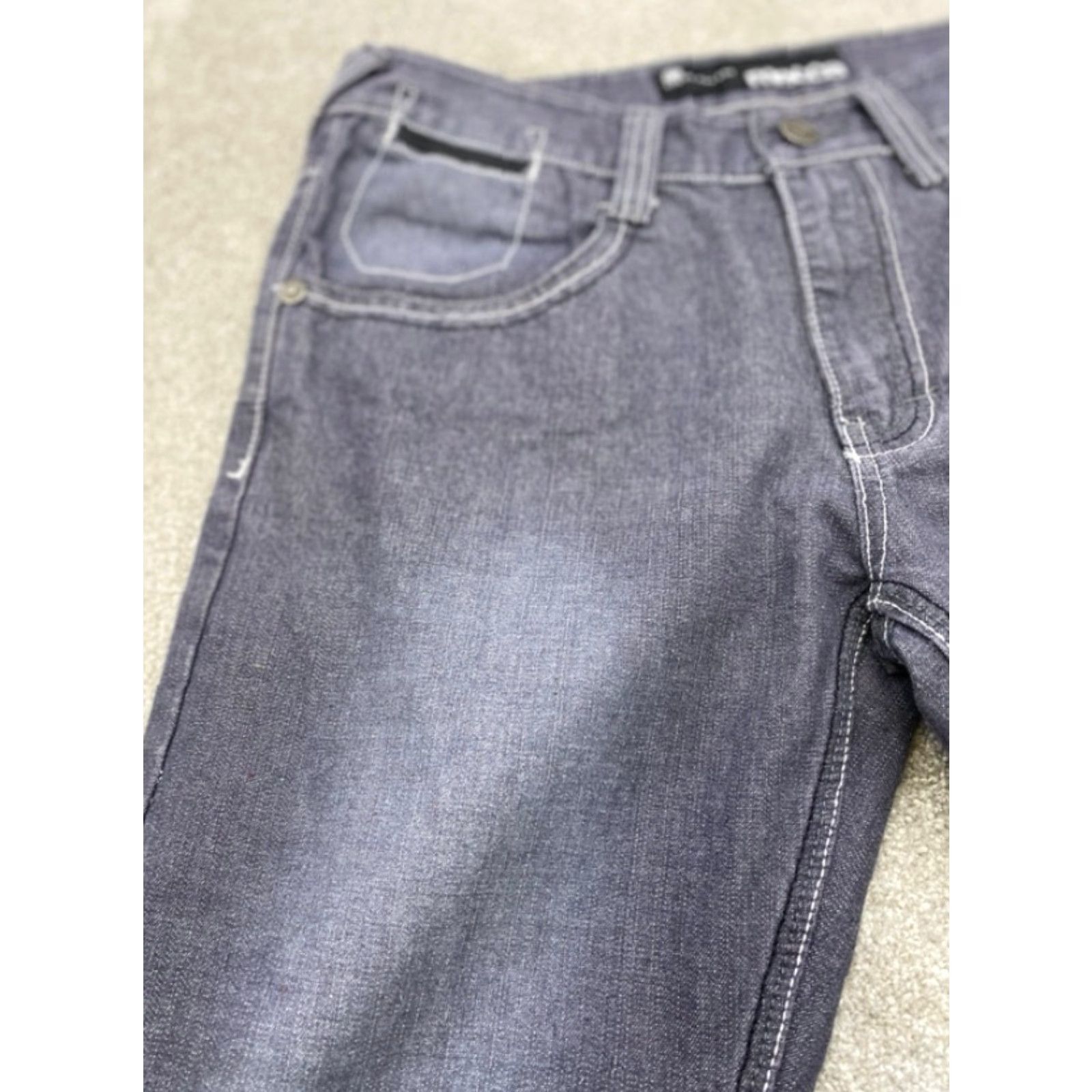 Vintage Mecca Jeans Mens 34x34 Blue Denim Slim Fit Straight Leg Embroidered Pockets Size US 34 / EU 50 - 4 Thumbnail