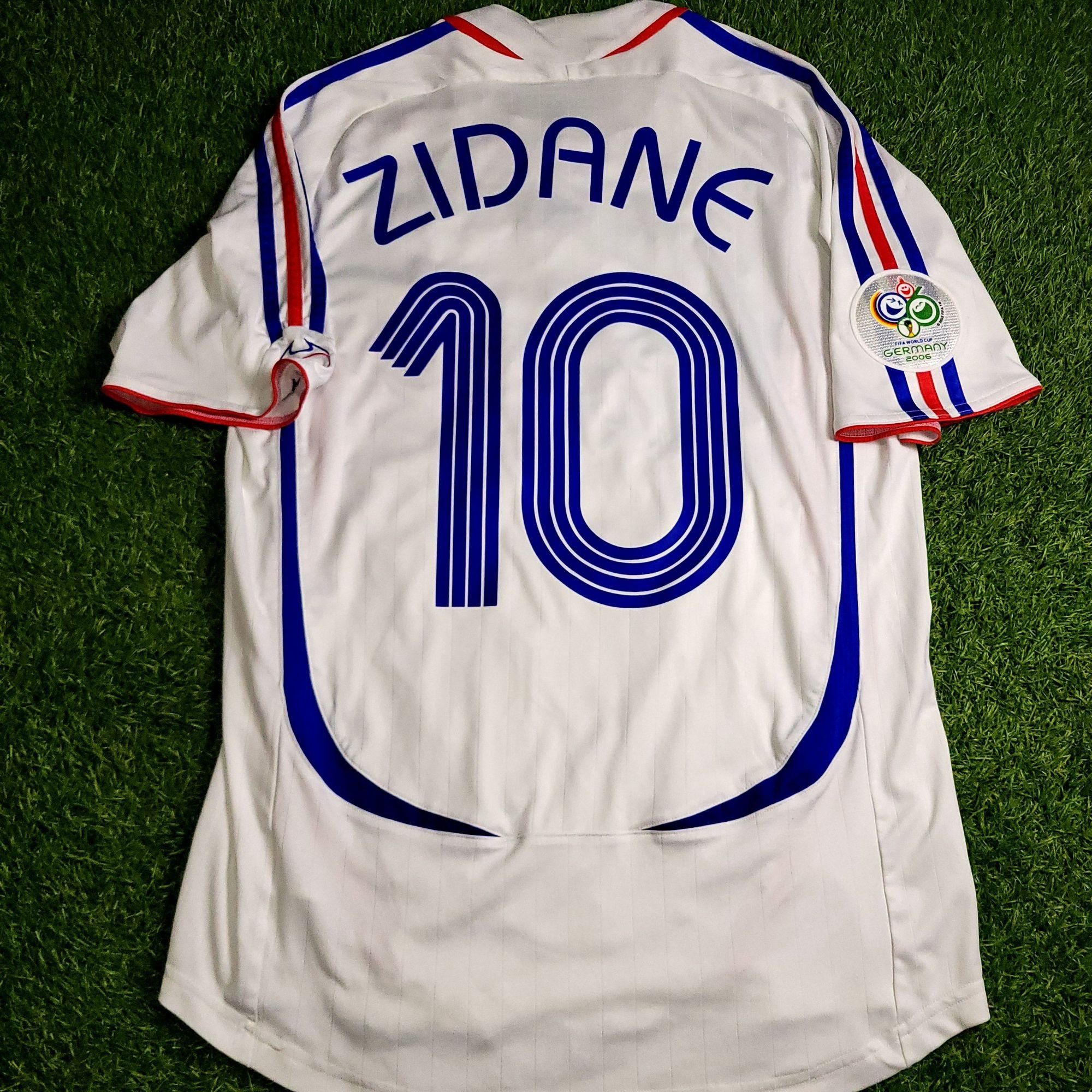 Zidane France 2006 WORLD CUP FINAL Away Soccer Jersey M