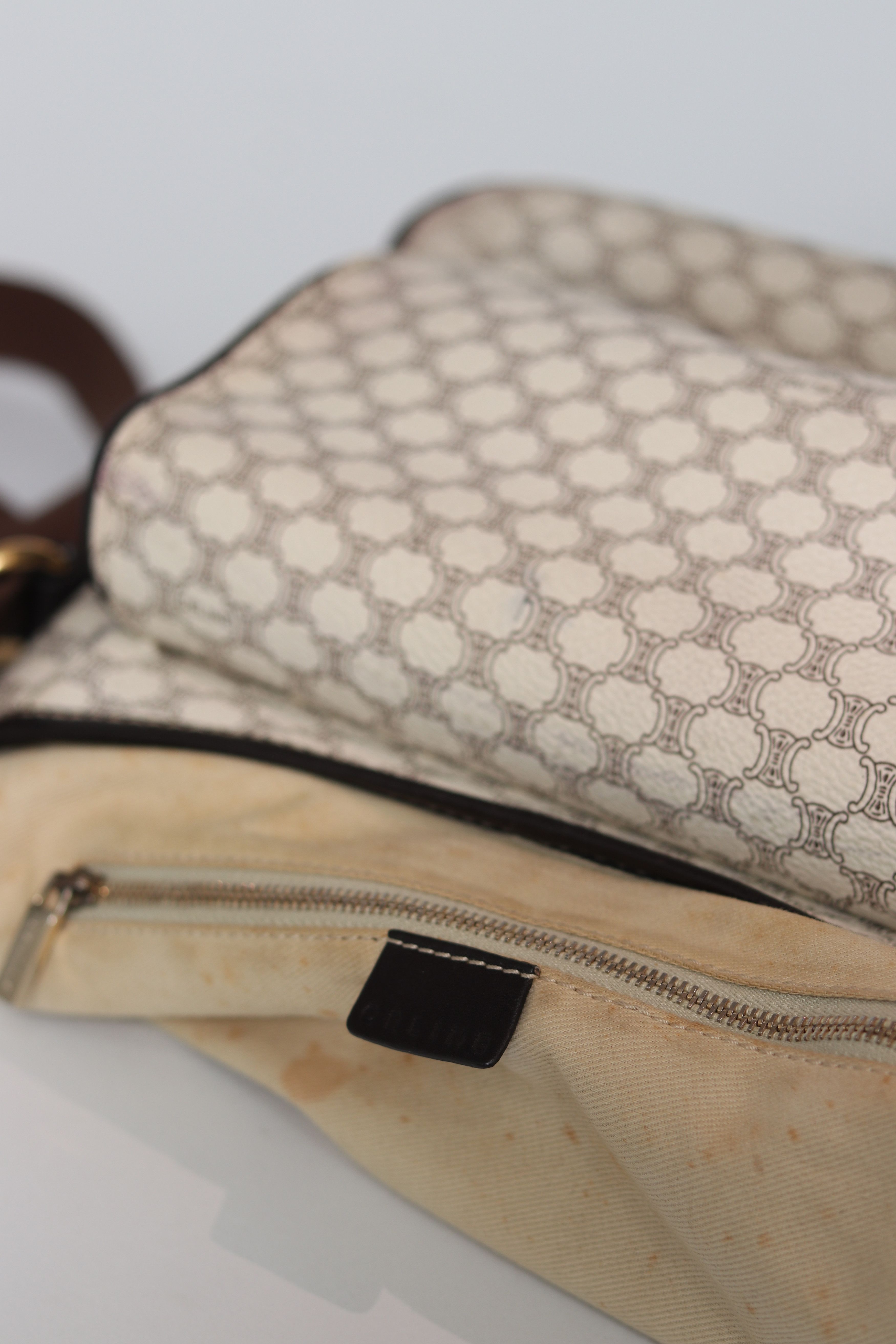 Celine × Vintage CELINE Macadam Canvas Shoulder Bag PVC White Size ONE SIZE - 7 Thumbnail
