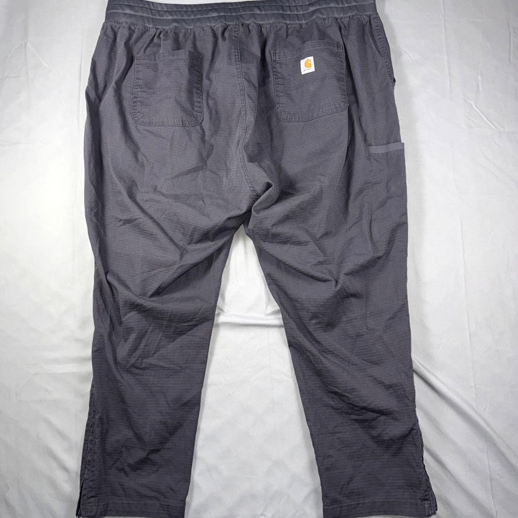 Carhartt Carhartt Pants Womens Petite 3XL Gray Cargo Elastic Waist Ankle Zip Stretch Size 40" / US 18 - 2 Thumbnail