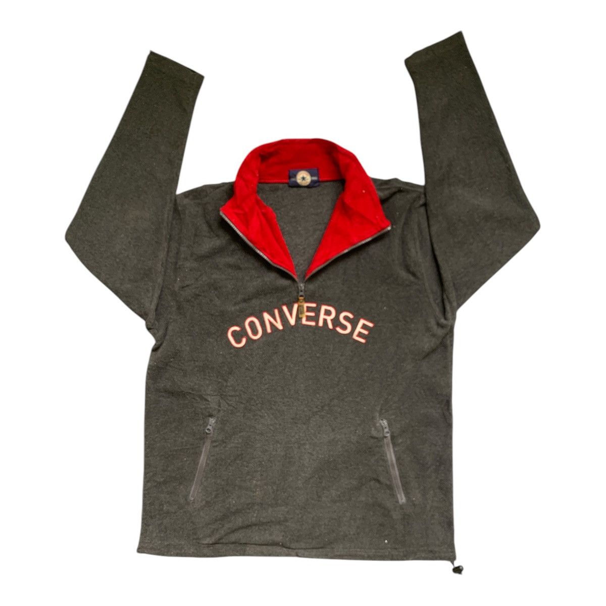 Converse × Vintage Rare Design Vintage Converse Half Zipper Fleece Sweater Size US M / EU 48-50 / 2 - 3 Thumbnail