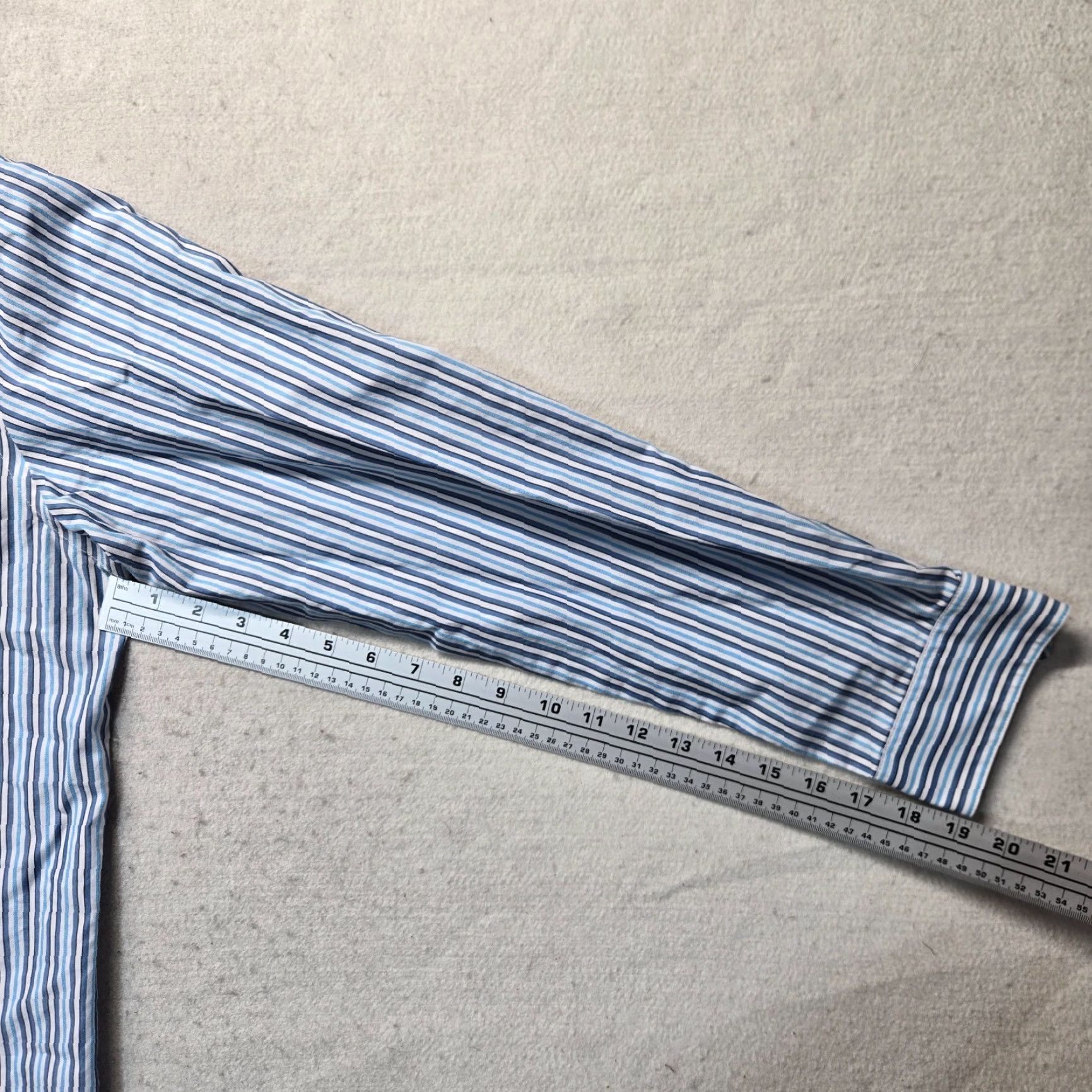 Van Heusen Van Heusen Shirt Blue Striped Slim Fit Long Sleeve Button Up Adult Men L Size US L / EU 52-54 / 3 - 5 Thumbnail