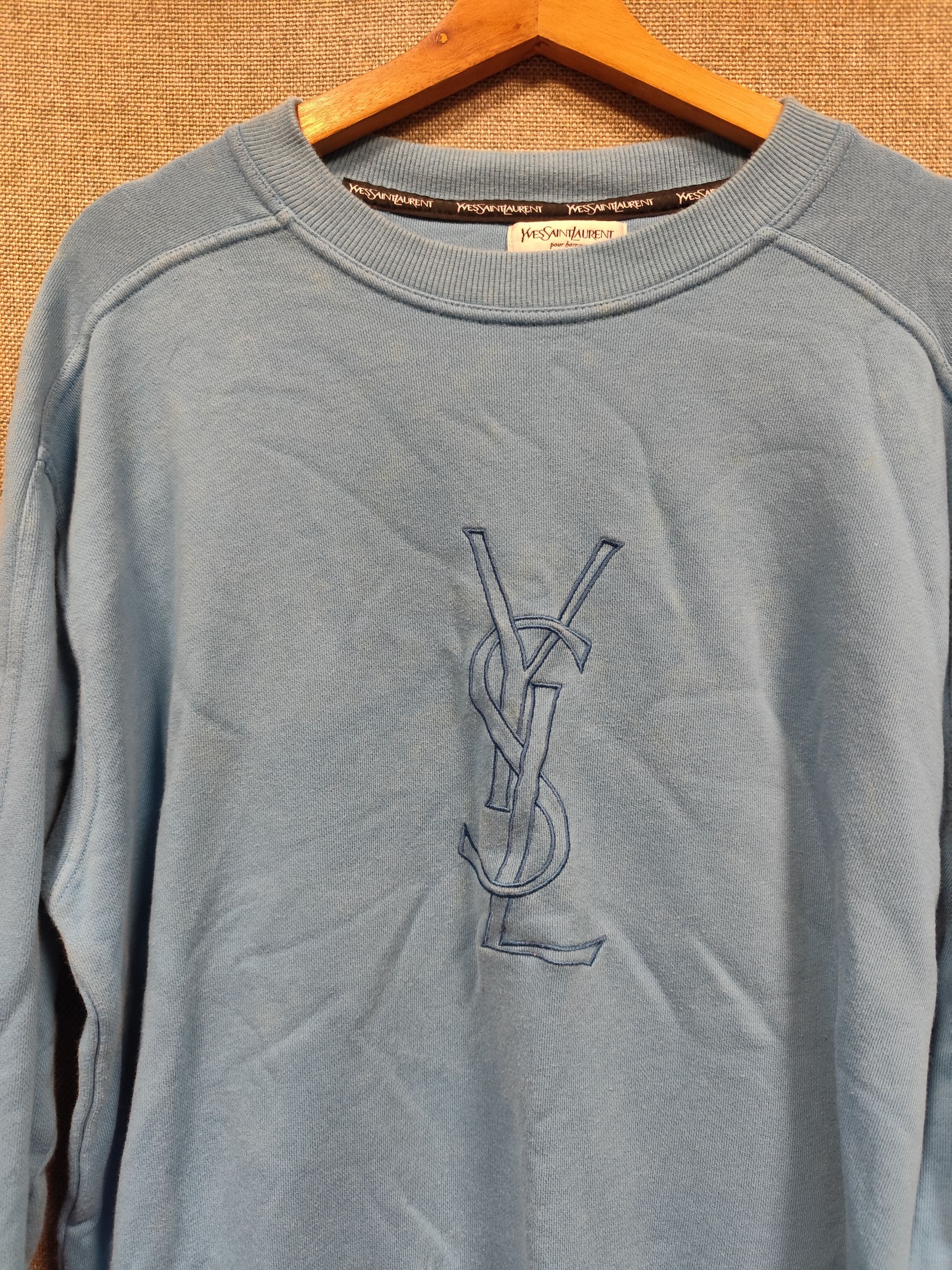 Yves Saint Laurent Vintage Sweatshirt Yves Saint Laurent Spell Out Size US L / EU 52-54 / 3 - 5 Thumbnail