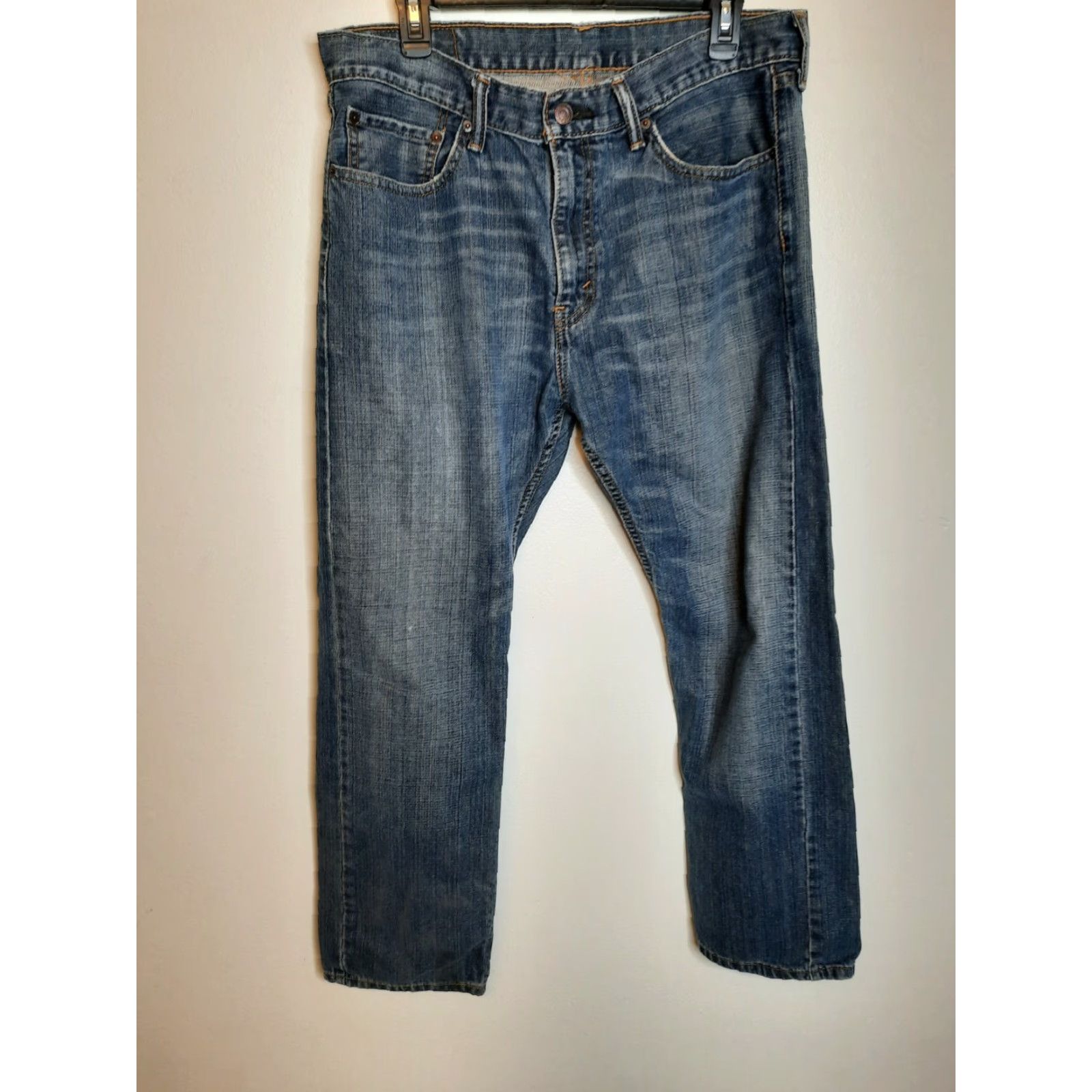 Levi's Levi's 505 Stone Wash Denim Blue Jeans Regular Straight Mens 34x30 Blue Size US 34 / EU 50 - 2 Thumbnail