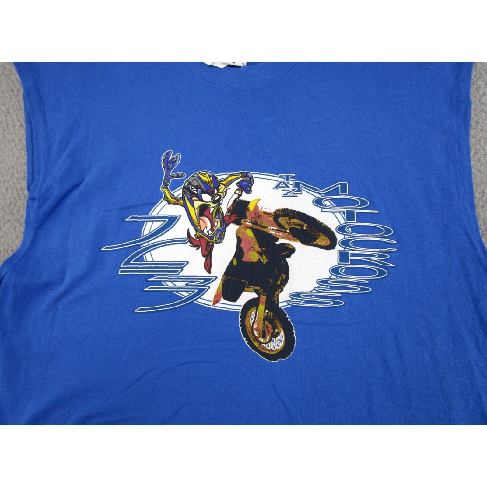 Vintage VINTAGE Looney Toons TAZ Motocross Tank Top Shirt Sleeveless Size L 90s Blue Cotton T-Shirt Mens Size US L / EU 52-54 / 3 - 2 Thumbnail
