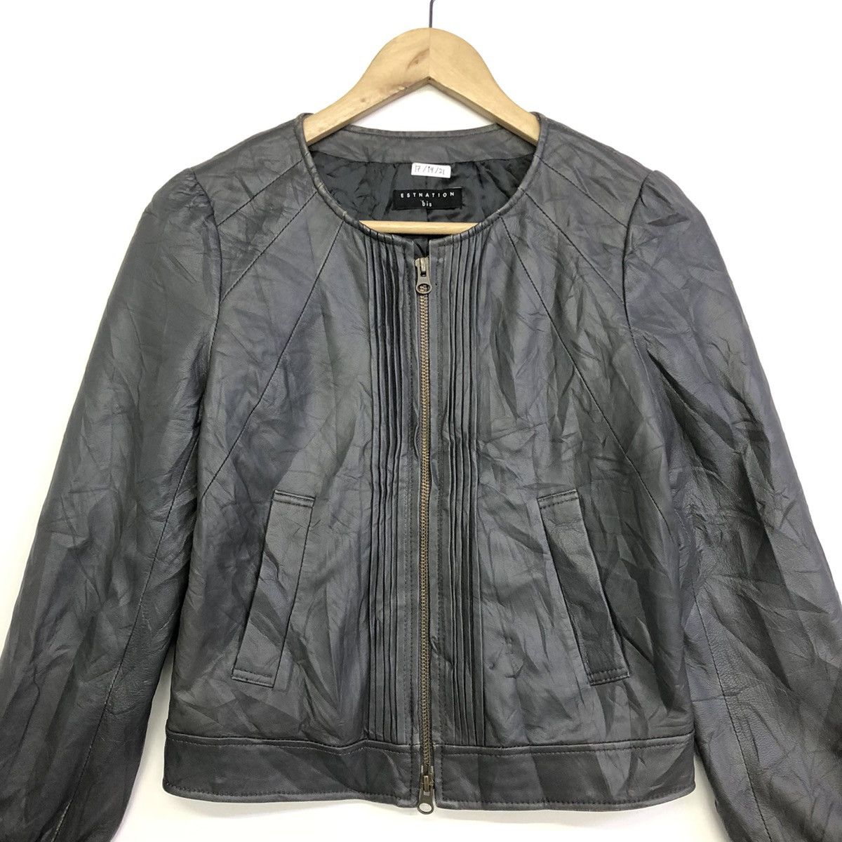 Japanese Brand Esnation Bis Lamb Leather Women Jacket Size S / US 4 / IT 40 - 3 Thumbnail
