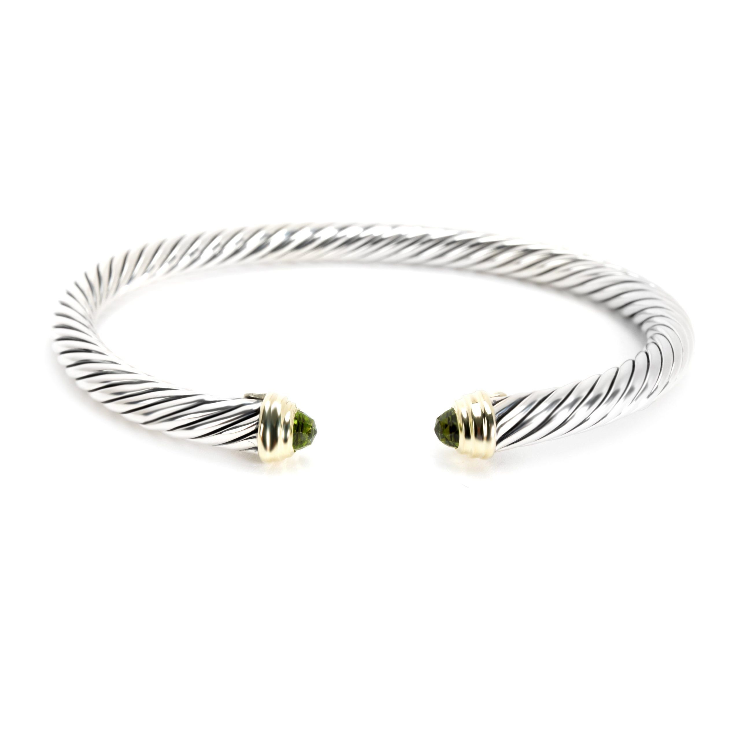 image of David Yurman Peridot Cable Bracelet In 14K Gold & Sterling Silver, Women's