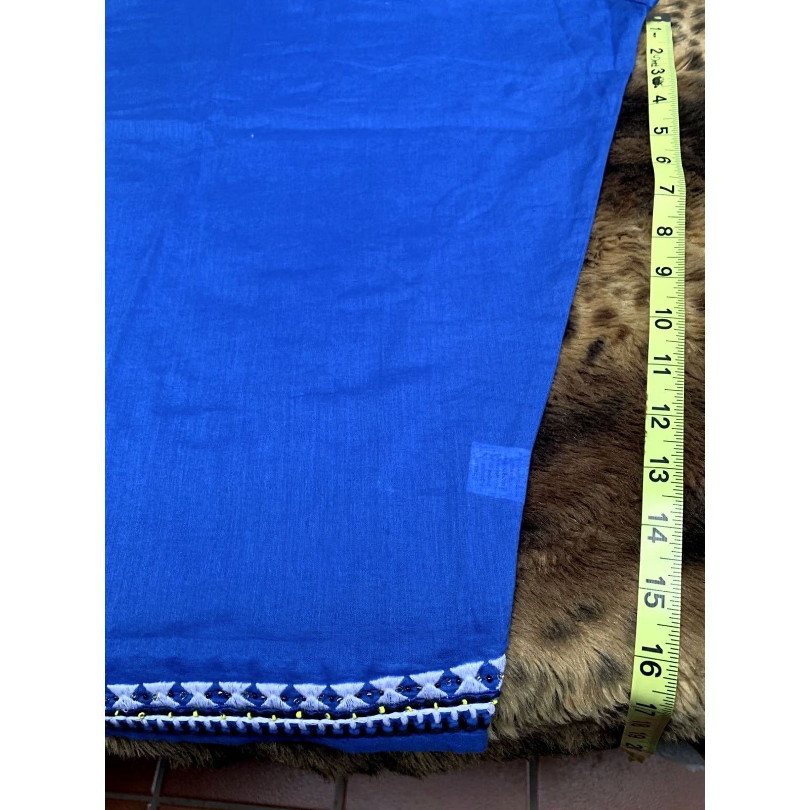 Vintage Shiraleah Chicago Blouse Tunic Cover-Up Large Blue Embroidered New Women's Size L / US 10 / IT 46 - 3 Thumbnail