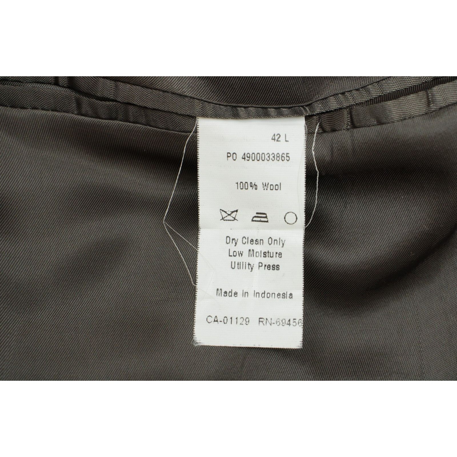 Calvin Klein Calvin Klein Blazer Mens 42L Brown 100% Wool Peak Label Size 42L - 7 Thumbnail