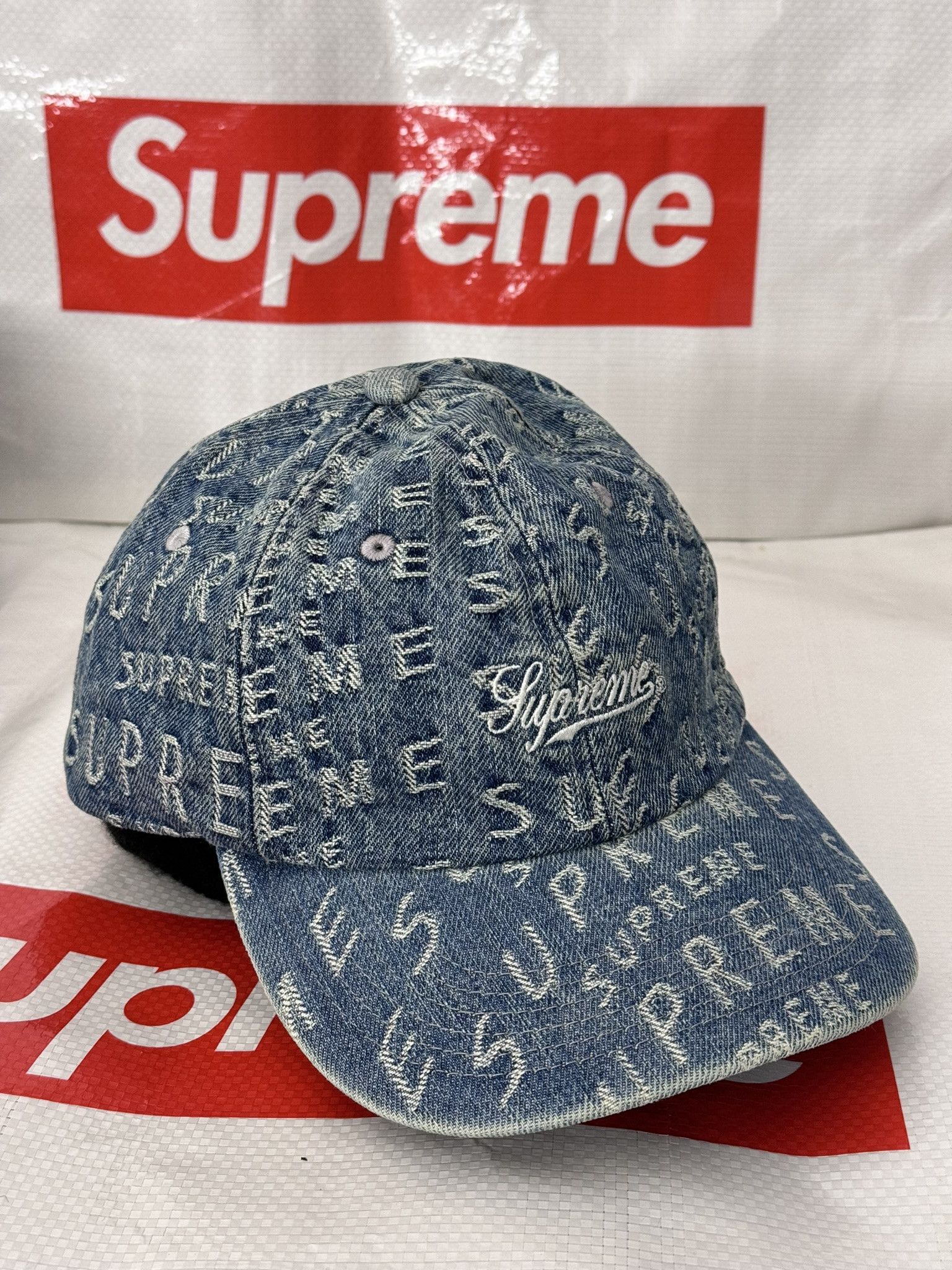 Supreme Supreme Warp Jacquard Logos Denim 6-Panel Black SS