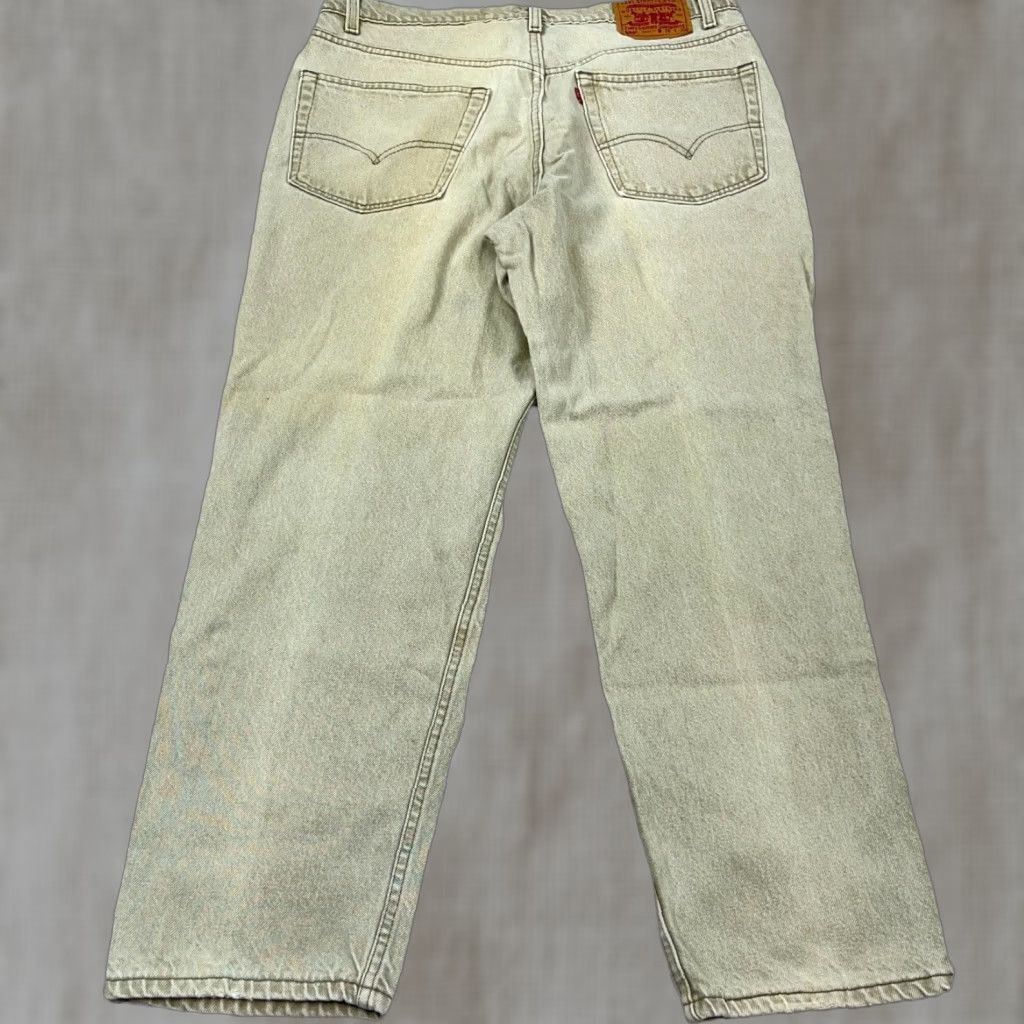 Levi's VINTAGE Levi's Jeans Men 38x30 550 Relaxed Fit Tan Blue 90s USA Denim Cotton 5-Pocket Mens Jeans Size US 38 / EU 54 - 1 Thumbnail