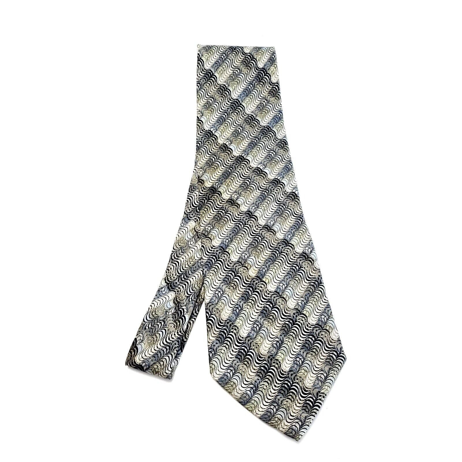 Designer Crazy Horse Beige Silk Tie Woven Short Wide Abstract Size ONE SIZE - 6 Thumbnail