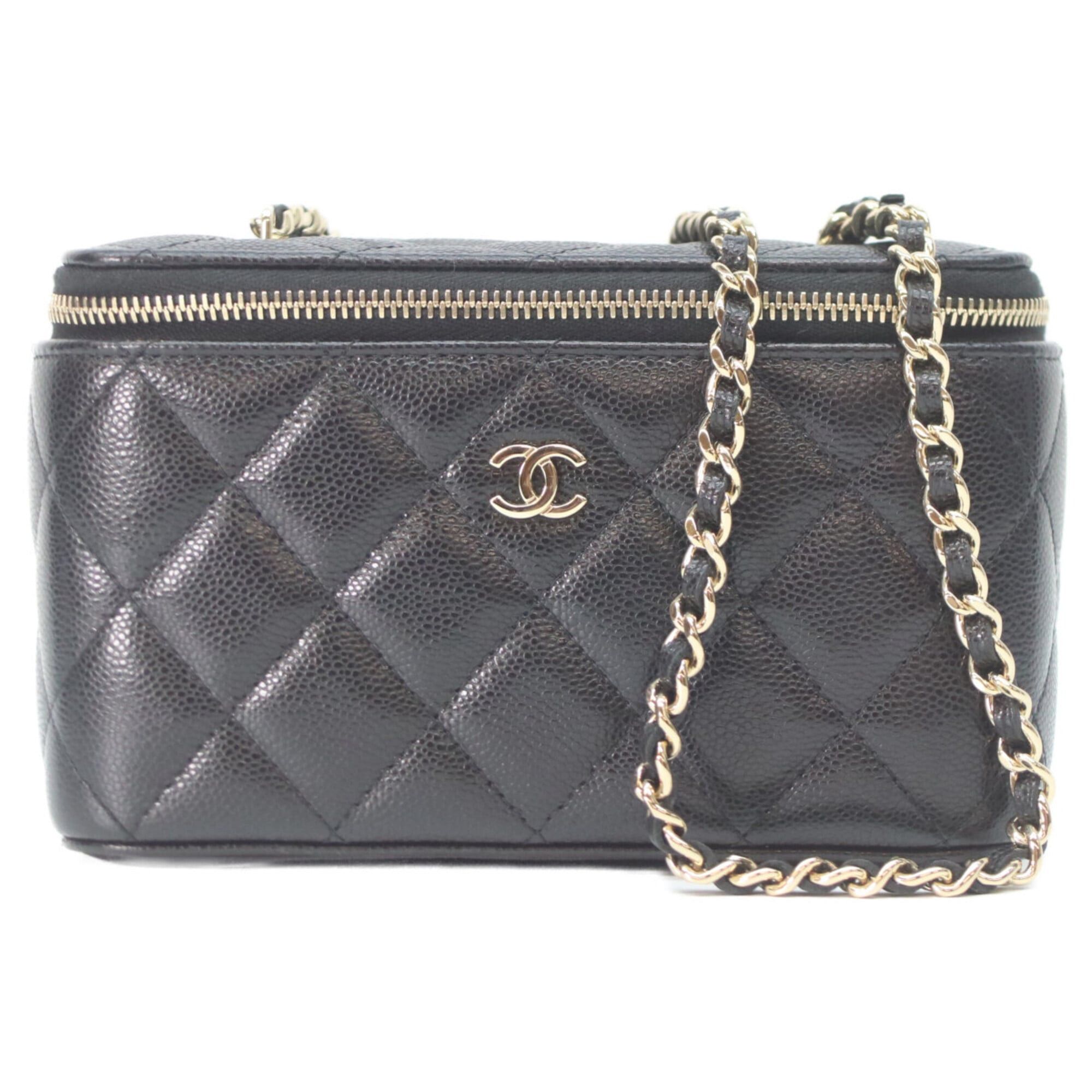 Chanel CHANEL AP1341 Black Caviar Leather Vanity Chain Shoulder Bag with Gold Hardware (Women's) Size ONE SIZE - 1 Thumbnail