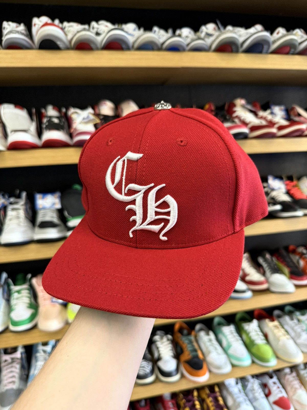 Chrome Hearts Chrome Hearts Red Baseball Hat Size ONE SIZE - 1 Thumbnail