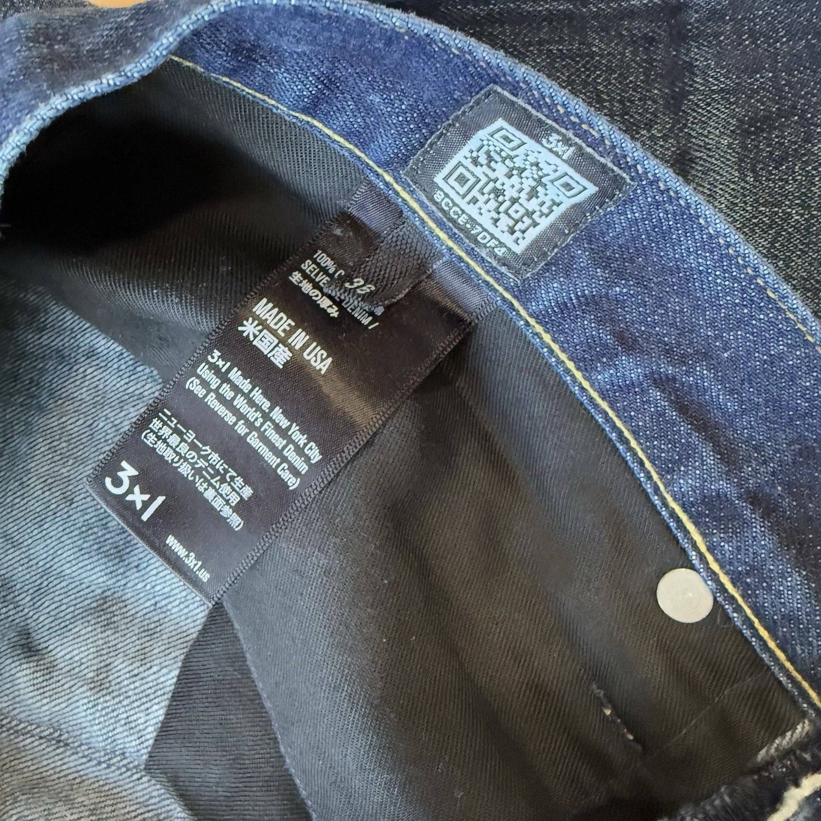 3x1 3x1 Selvedge Jeans 36 Blue Dark Wash Minimalist Workwear Size US 36 / EU 52 - 7 Thumbnail