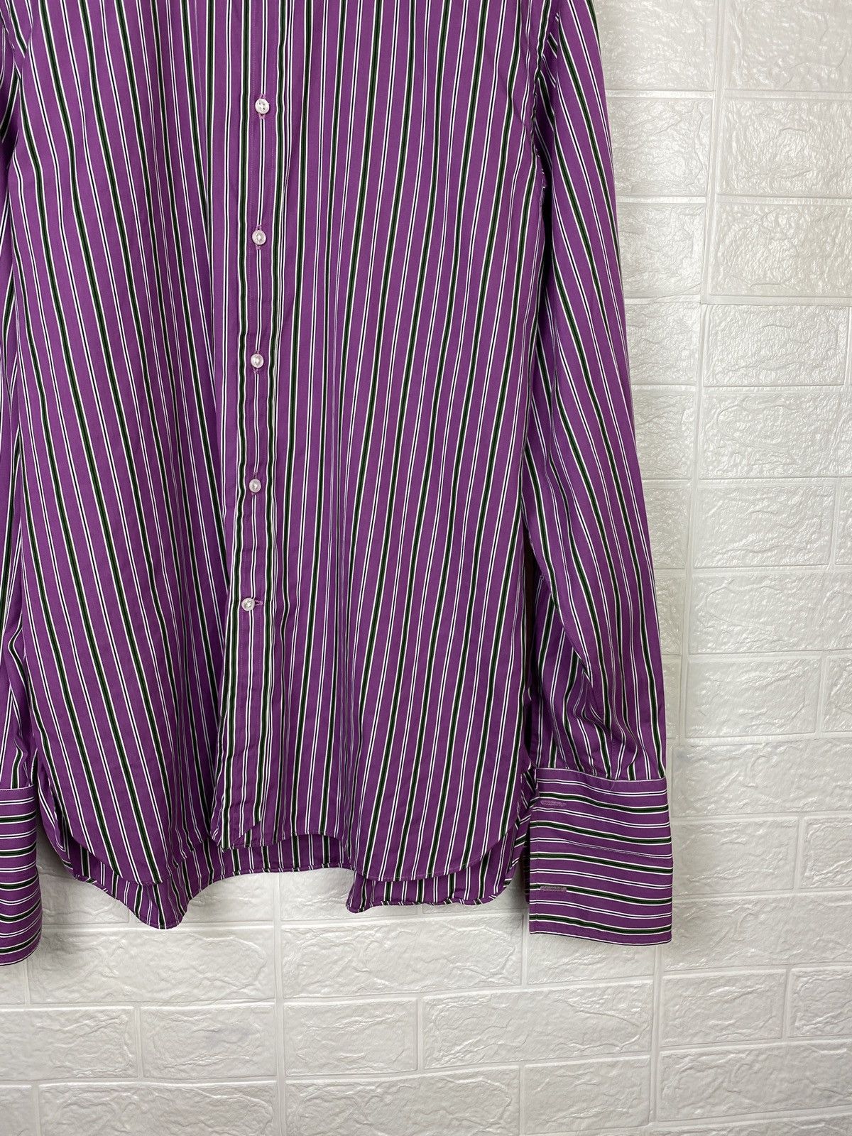 Polo Ralph Lauren × Ralph Lauren Purple Label Ralph Lauren Purple Label Dress Shirt Purple Striped French Size US XL / EU 56 / 4 - 5 Thumbnail