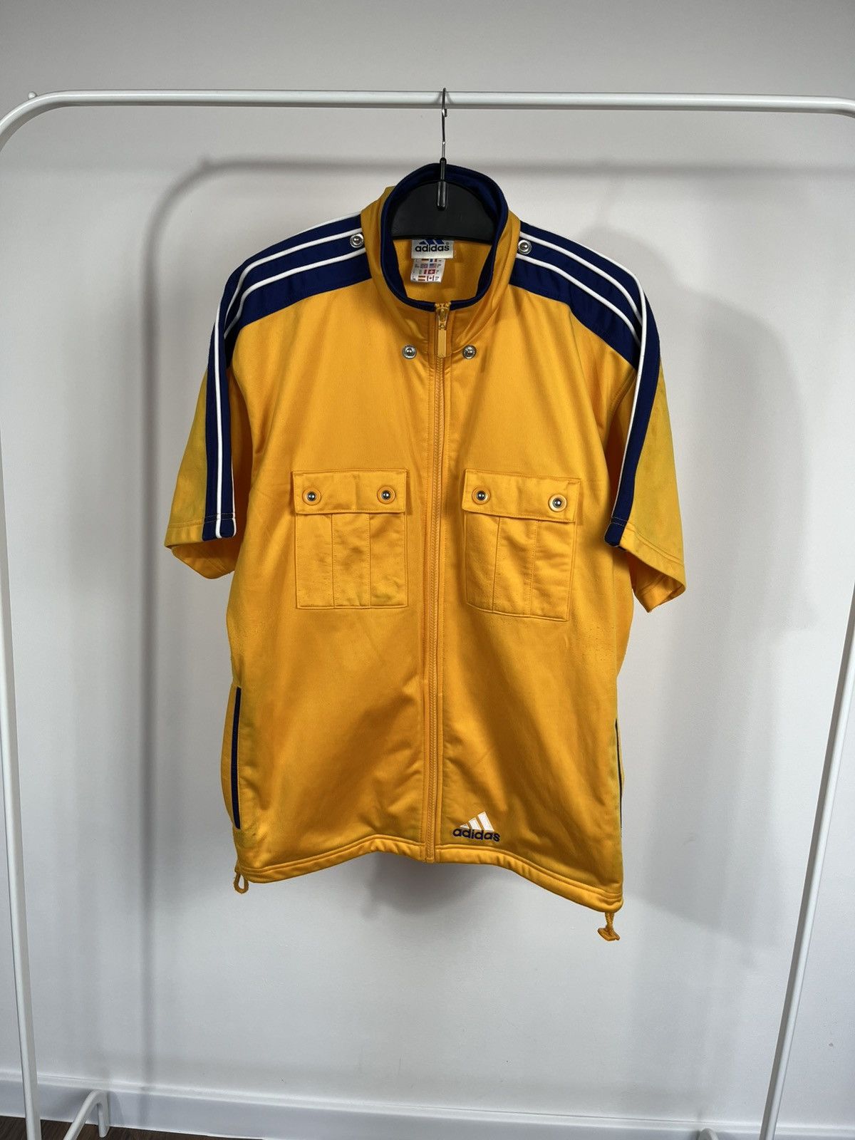 Adidas Vintage Adidas Yellow Blue Zip Track Jacket Short Sleeve S Size US S / EU 44-46 / 1 - 1 Thumbnail