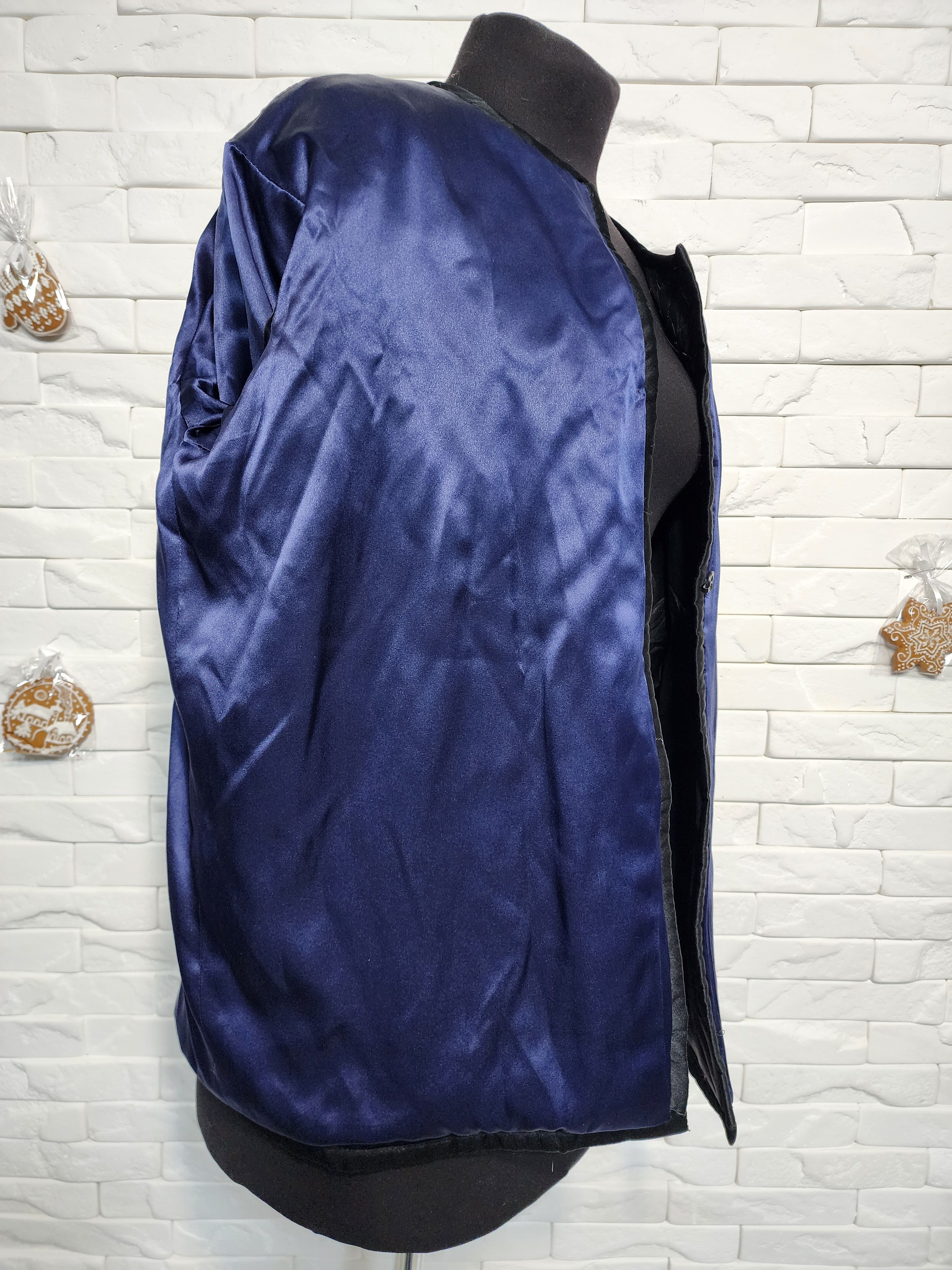 Other Black Blazer with Leather Flowers - Women's Polyester Jacket Size XL / US 12-14 / IT 48-50 - 9 Thumbnail