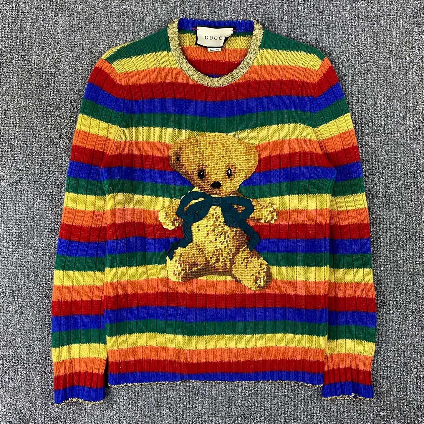 Gucci GUCCI Rainbow Stripe Bear Sweater Size XS Size US XS / EU 42 / 0 - 1 Thumbnail