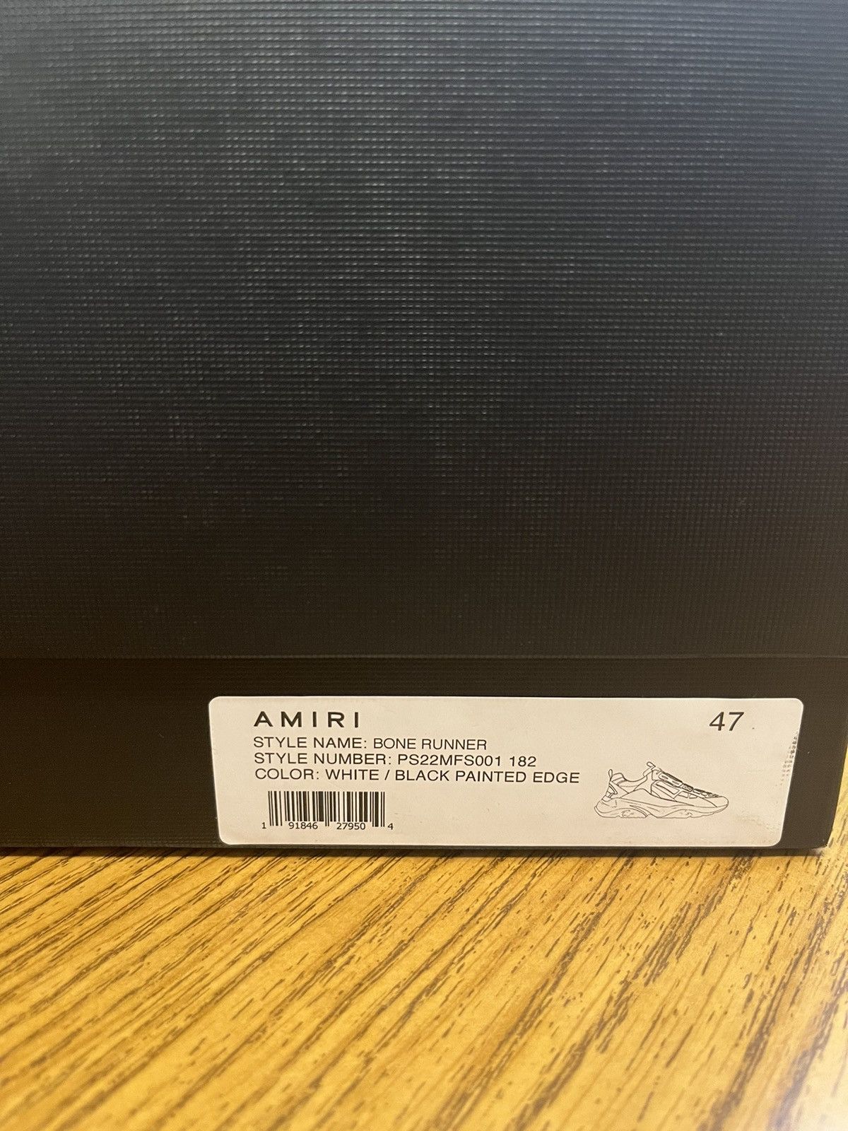 Amiri Amiri Bone Runner Sneaker (White/Black) Size US 14 / EU 47 - 9 Thumbnail