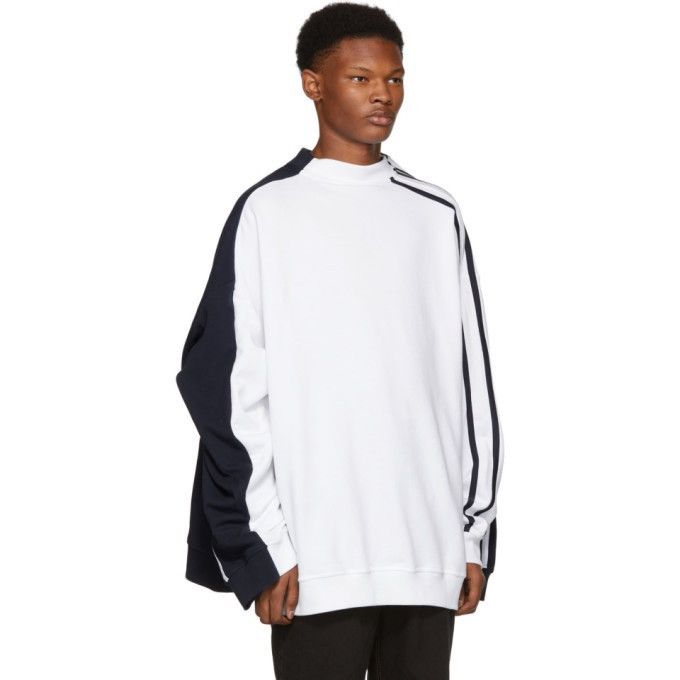 Y/Project Y/Project White and Navy Double Layer Sweatshirt Size US M / EU 48-50 / 2 - 11 Thumbnail