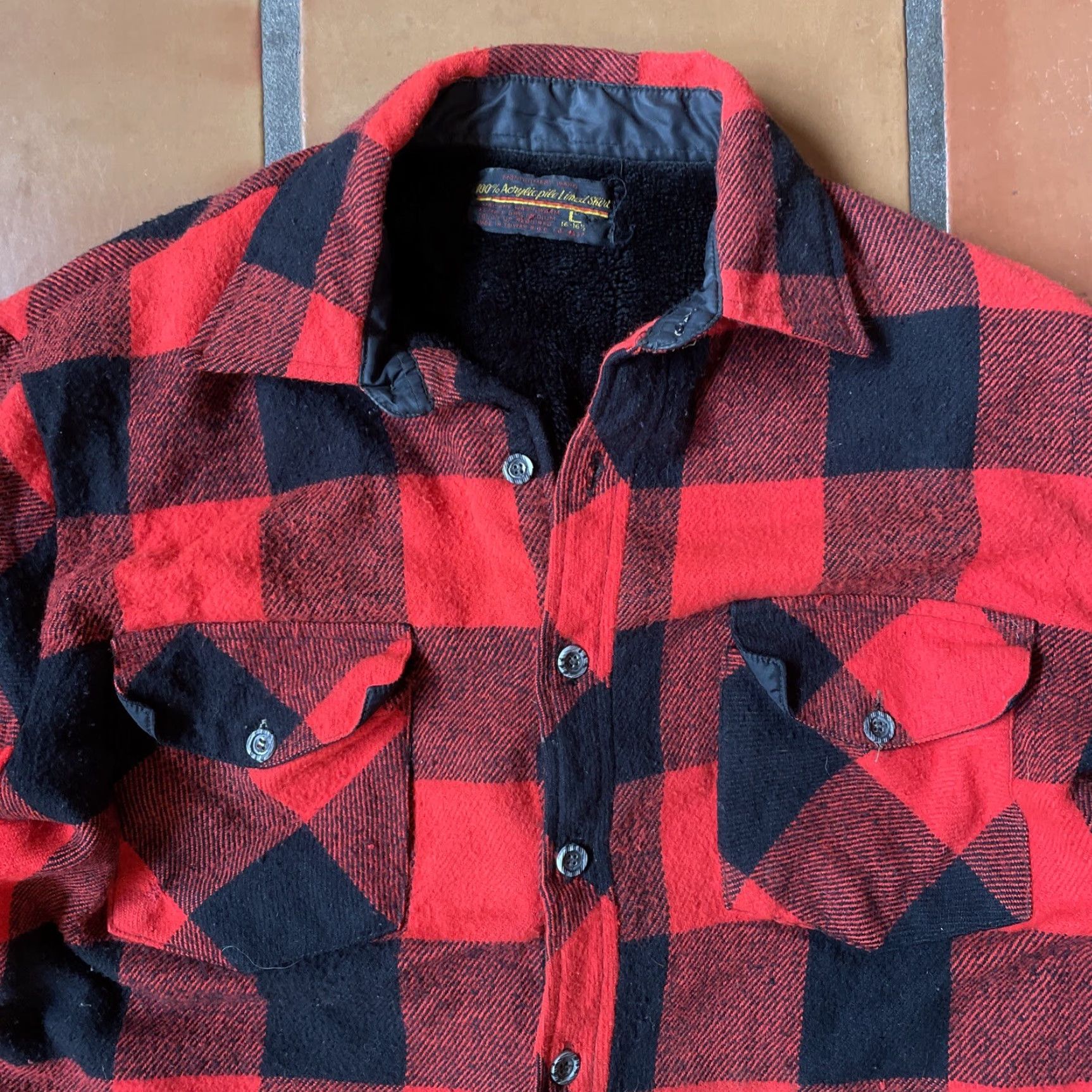 Vintage VINTAGE Montgomery Ward Mens L Button Up Red Buffalo Plaid Lined Jacket VTG Shirt 1980s Mens Size US L / EU 52-54 / 3 - 4 Thumbnail