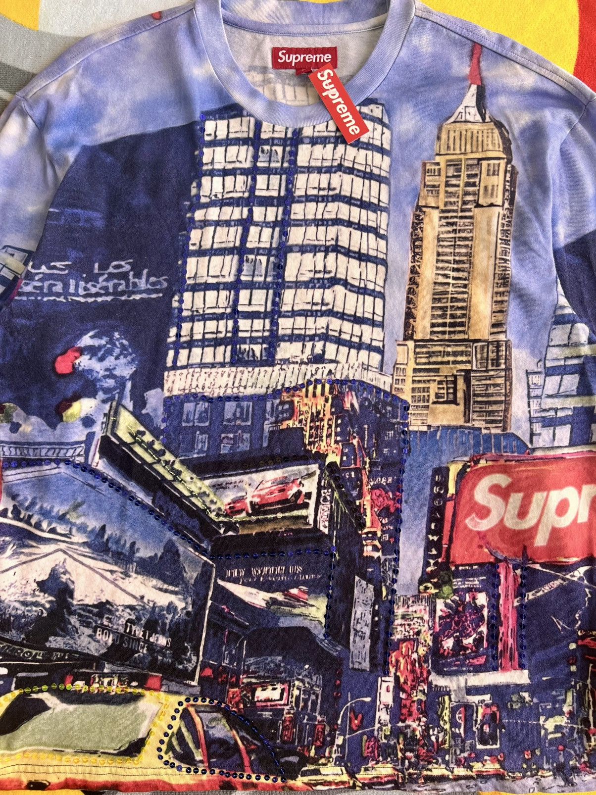 Supreme Supreme Skyline Paillettes Long Sleeve Top Day Multi t-shirt Size US M / EU 48-50 / 2 - 3 Thumbnail