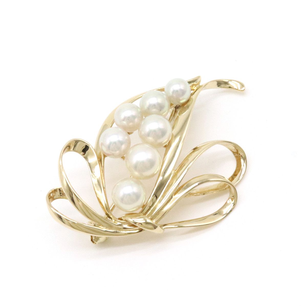 Mikimoto Mikimoto Mikimoto Pearl Brooch K14 Yellow Gold Natural Material Brooch in Pristine Condition Size ONE SIZE - 1 Thumbnail