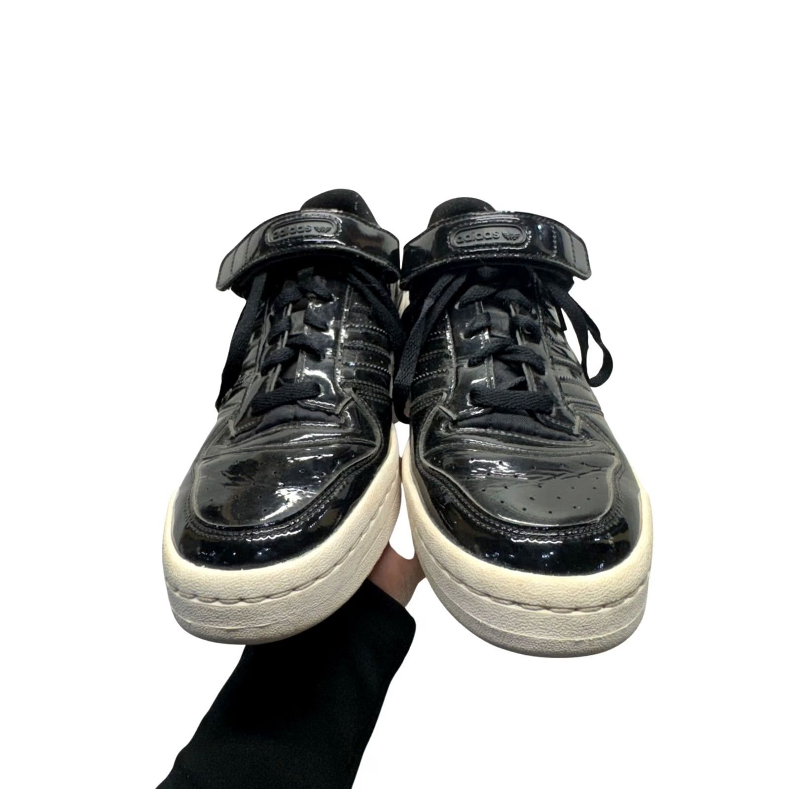 Adidas Adidas Forum Low Black Patent Leather Sneakers - Size 7.5 #145B Size US 8 / EU 41 - 2 Thumbnail