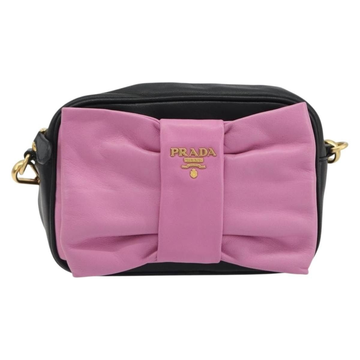 Prada Prada Leather Ribbon Shoulder Bag Black Size ONE SIZE - 1 Thumbnail