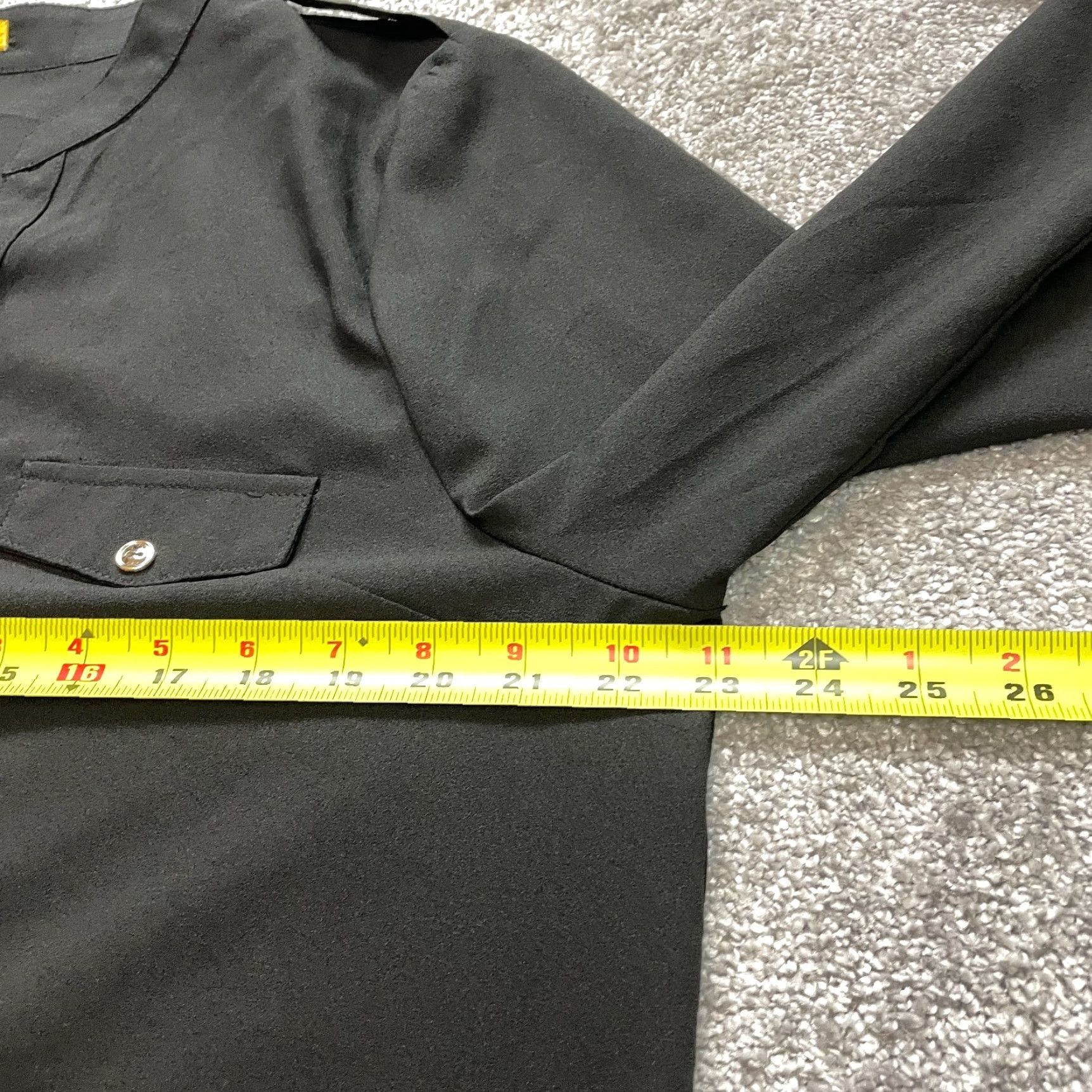 Vintage Finesse Blouse Button Shirt Womens 3XL Black Long Sleeve Polyester Top Ladies Size XXL / US 16-18 / IT 52-54 - 7 Thumbnail