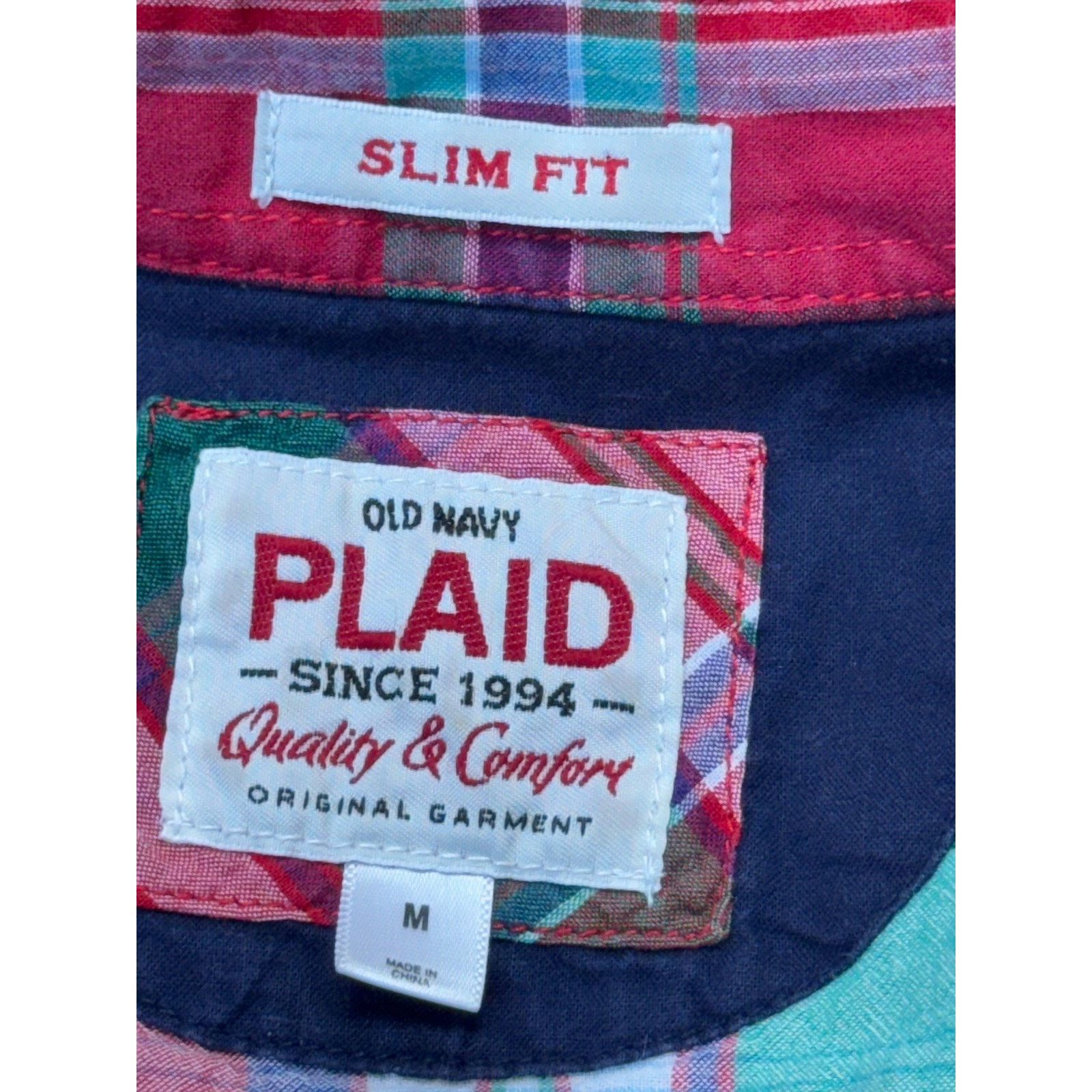 Old Navy Old Navy Plaid Red Green Slim Fit Shirt Men’s Size M Size US M / EU 48-50 / 2 - 6 Thumbnail