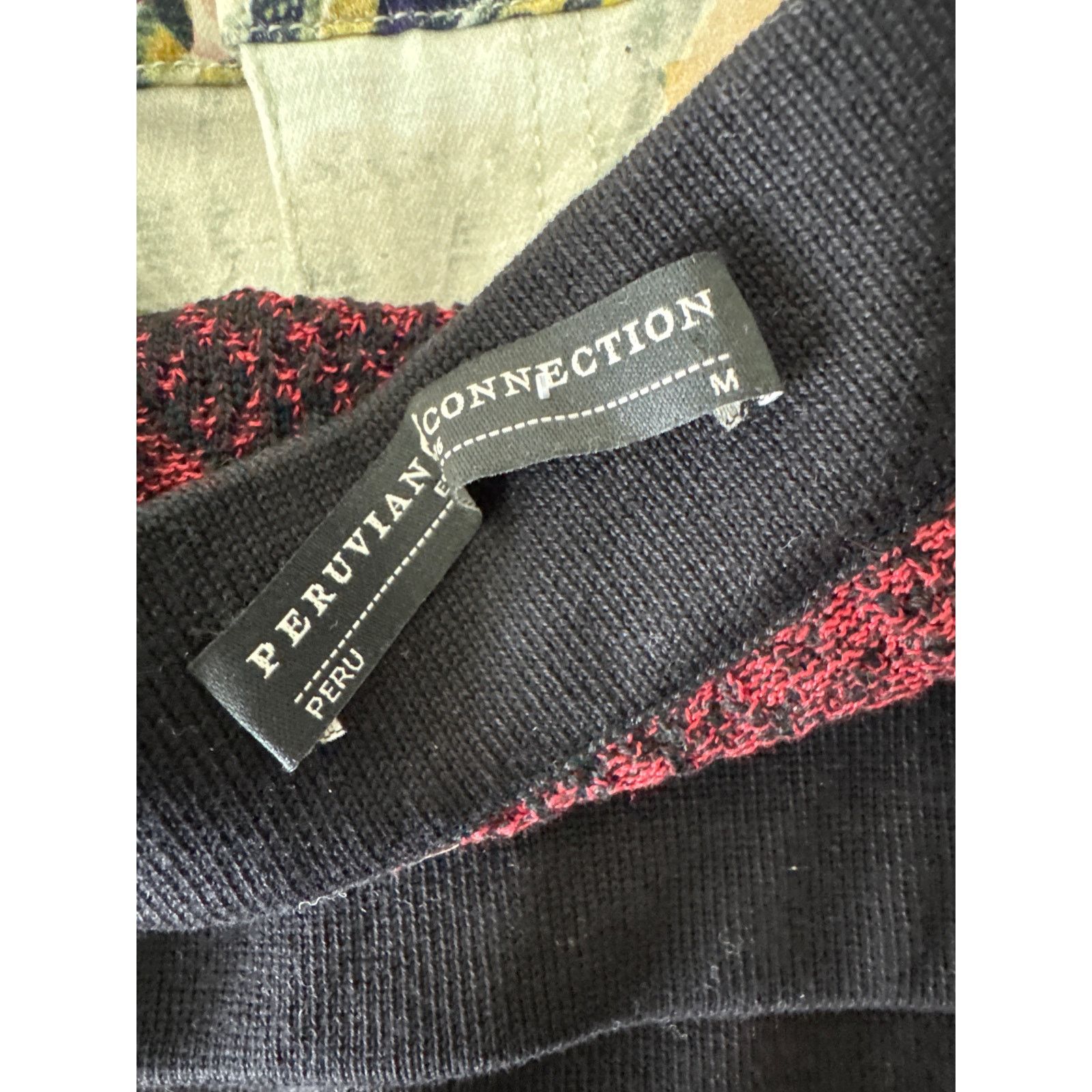 Other PERUVIAN CONNECTION Pima Cotton Red Black Lace Pull On Midi Size 28" / US 6 / IT 42 - 6 Thumbnail