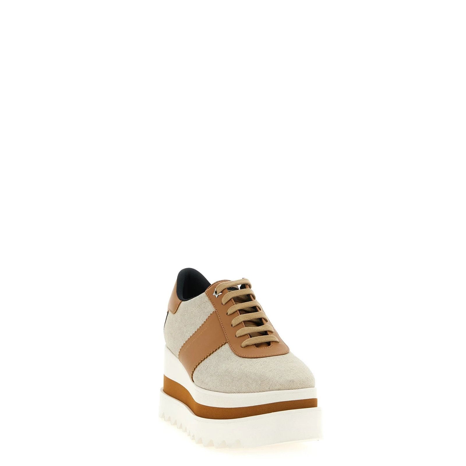 Stella McCartney STELLA MCCARTNEY Sneakelyse Platform Beige Viscose Sneakers Size US 5.5 / IT 35.5 - 2 Thumbnail