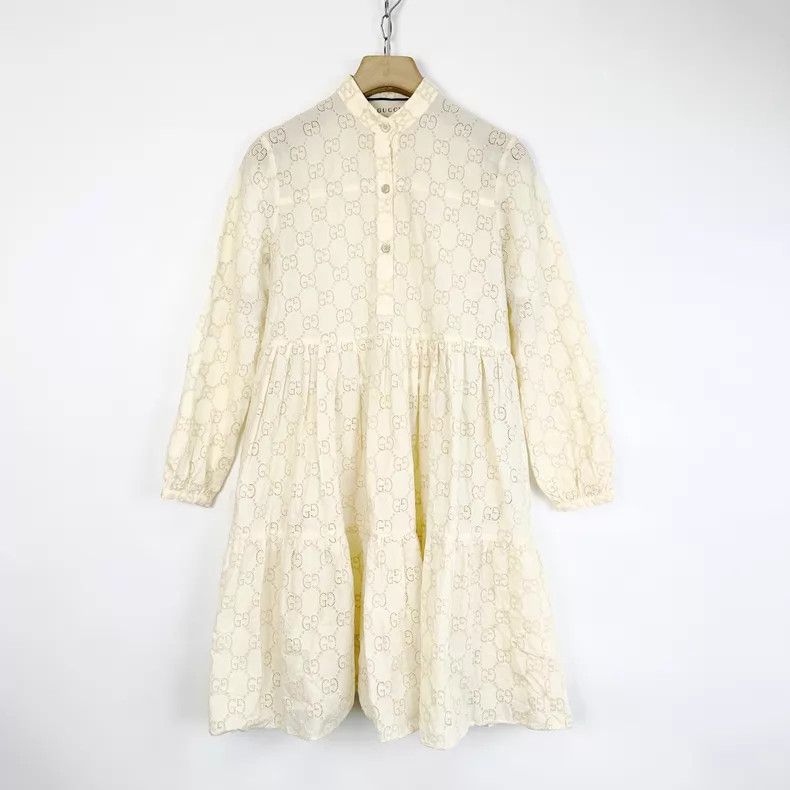 Gucci Gucci Beige hollow jacquard double G embroidery logo dress Size XS / US 0-2 / IT 36-38 - 1 Thumbnail