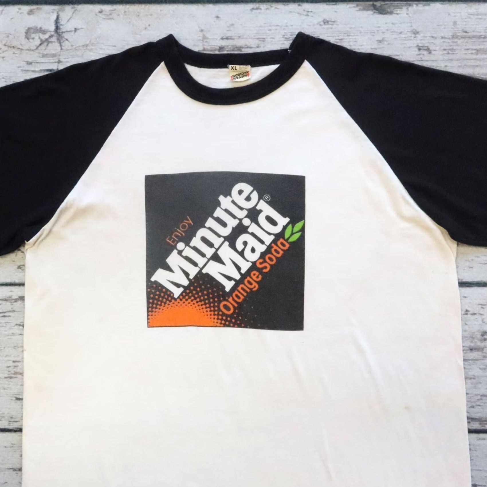 Vintage VINTAGE Minute Maid Orange Soda Raglan Shirt XL White Men T-Shirt USA 90s Size US XL / EU 56 / 4 - 2 Thumbnail