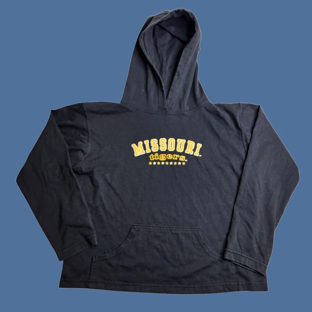 Vintage VINTAGE Dodger Missouri Tigers Crop Hoodie Sweatshirt Womens Size S Black Tiger Pullover Sweatshirt Gender: Women Size S / US 4 / IT 40 - 1 Thumbnail