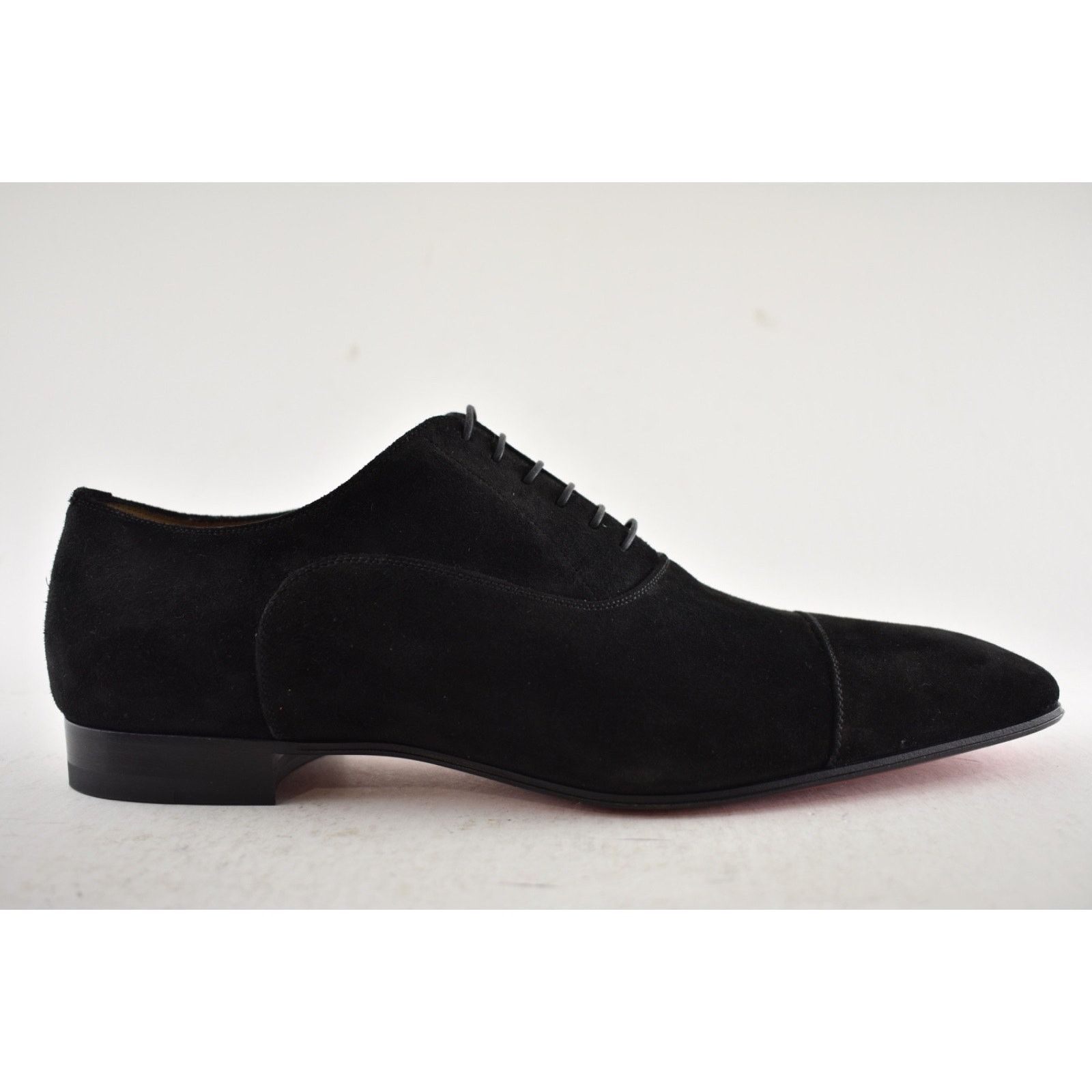 Christian Louboutin Mens Greggo Flat Black Suede Oxford Dress Loafer 44.5 11.5 Size US 11.5 / EU 44-45 - 2 Thumbnail