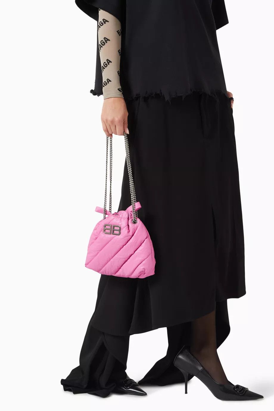 Balenciaga oc11z0125 Size: OS / Crush XS Tote Bag Quilted in Pink Size ONE SIZE - 5 Thumbnail