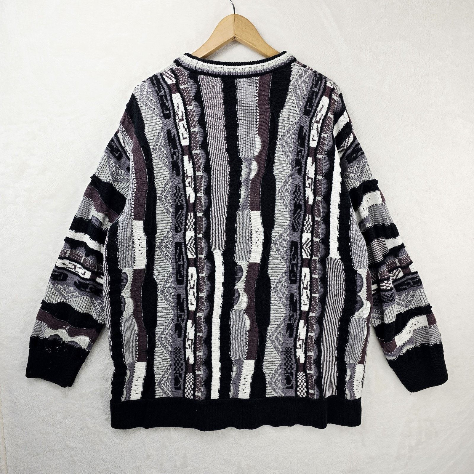 Zara Vintage Zara Mens XL 3D Knit Textured Coogi Style Sweater Size US XL / EU 56 / 4 - 9 Thumbnail