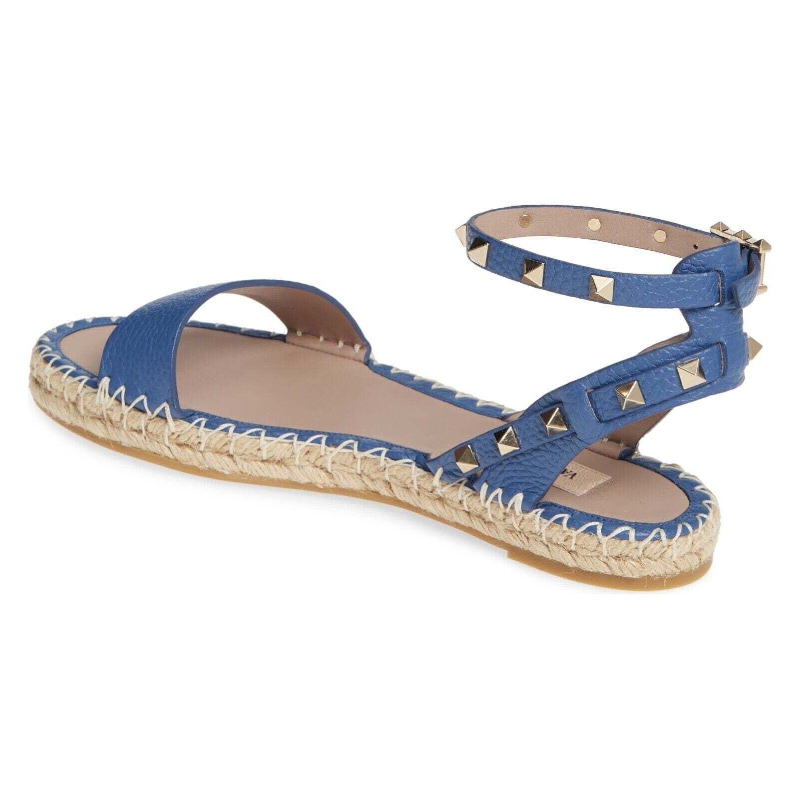 Valentino Valentino Rockstud T 20 Blue Leather Stud Ankle Strap Size US 11 / IT 41 - 8 Thumbnail