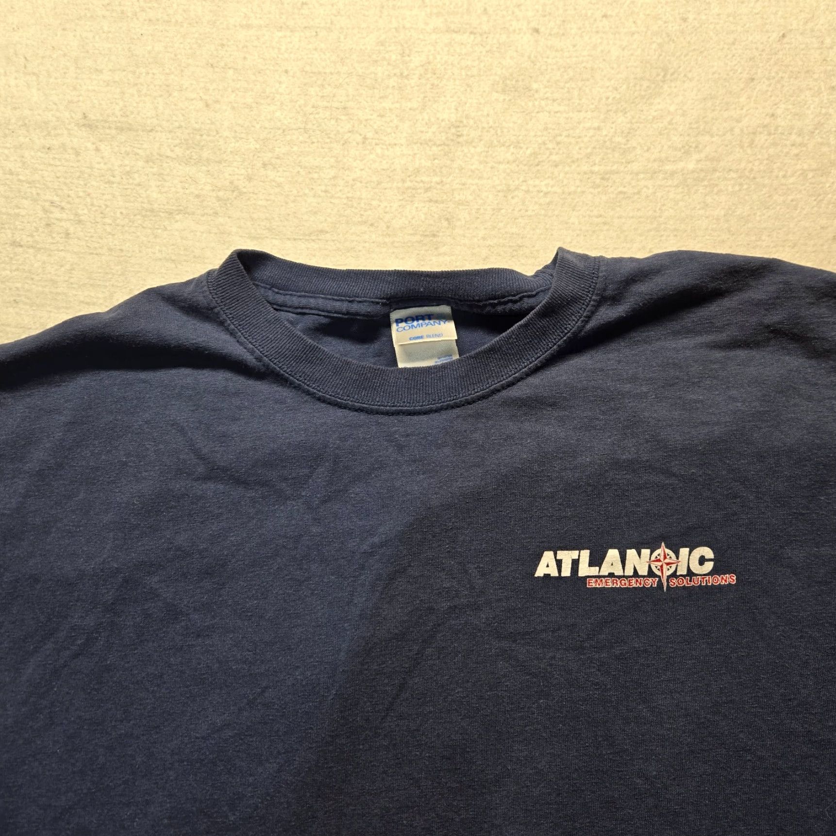 Vintage Atlantic Blu e Tee T-Shirt Short Sleeve Men L Blue Shirt USA 90s? Size US L / EU 52-54 / 3 - 3 Thumbnail