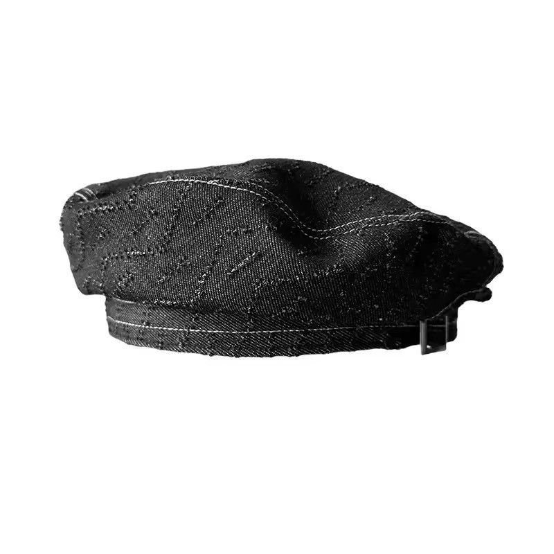 Vintage Distressed Retro Vintage Y2k Style Washed Beret Unisex Hat Size ONE SIZE - 3 Thumbnail