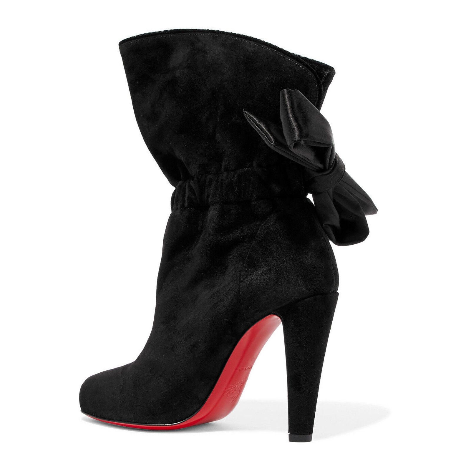 Christian Louboutin Christian Louboutin Kristofa 100 Black Suede Bow Ankle Heel Size US 5.5 / IT 35.5 - 10 Thumbnail