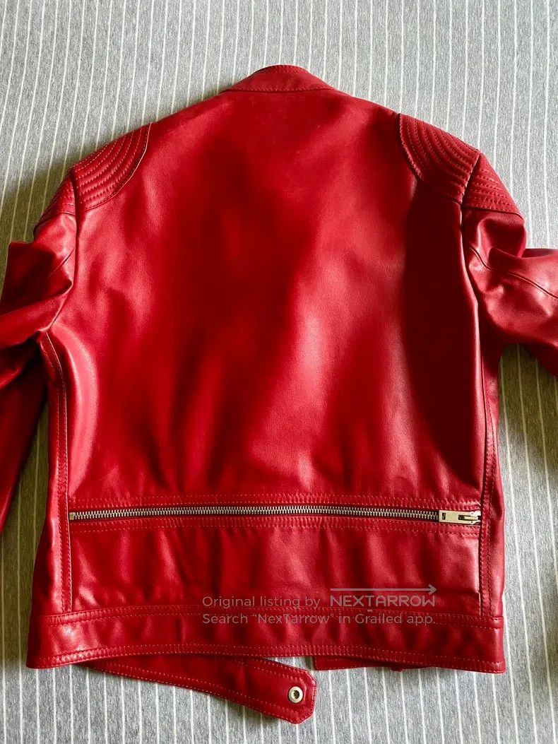 Maison Margiela Maison Margiela Red lambskin motorcycle jacket Size US S / EU 44-46 / 1 - 4 Thumbnail