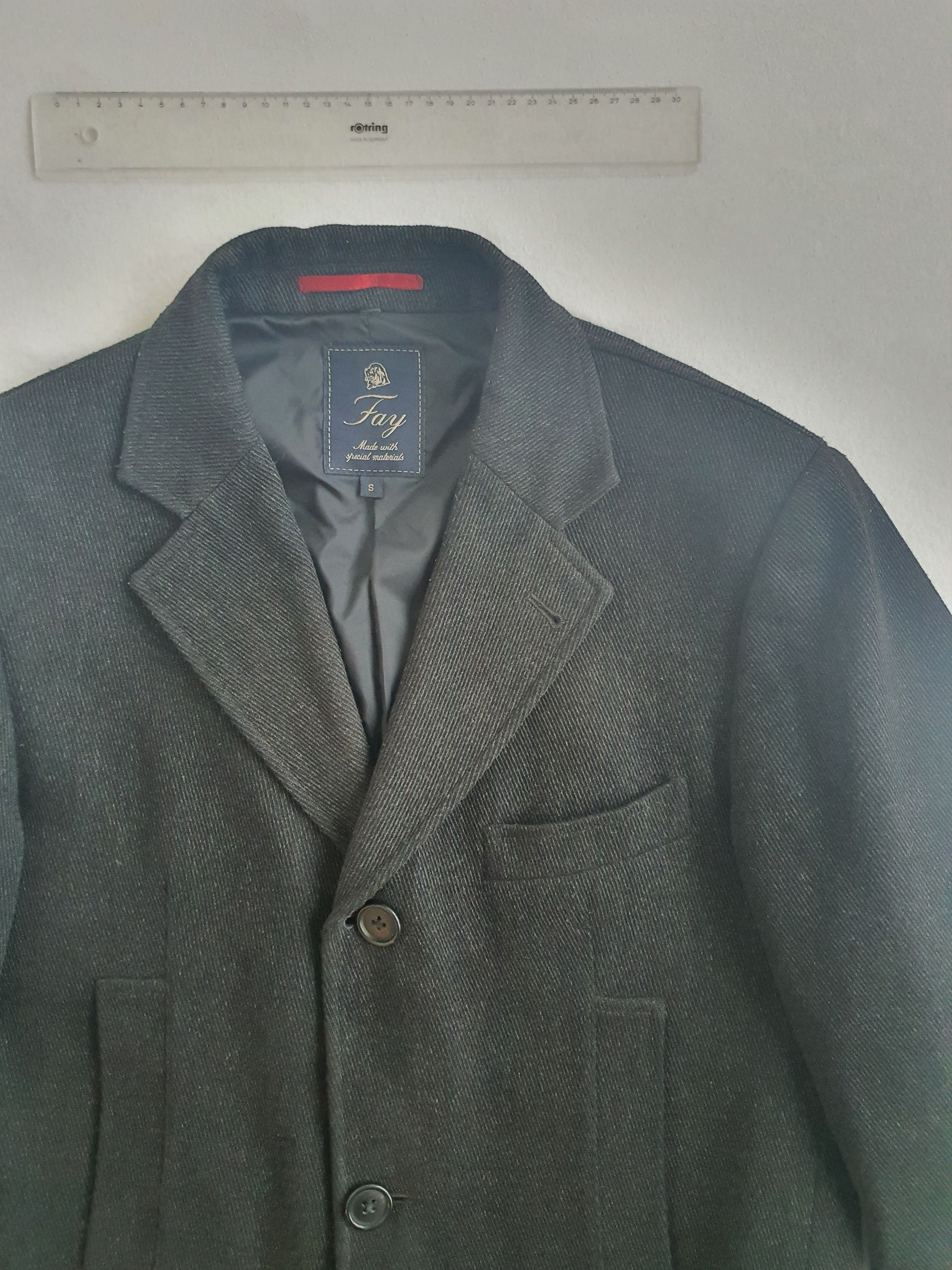 Fay Tailored (Double) Coat Overcoat - Gray Twill Weave - Sz S Size US S / EU 44-46 / 1 - 3 Thumbnail